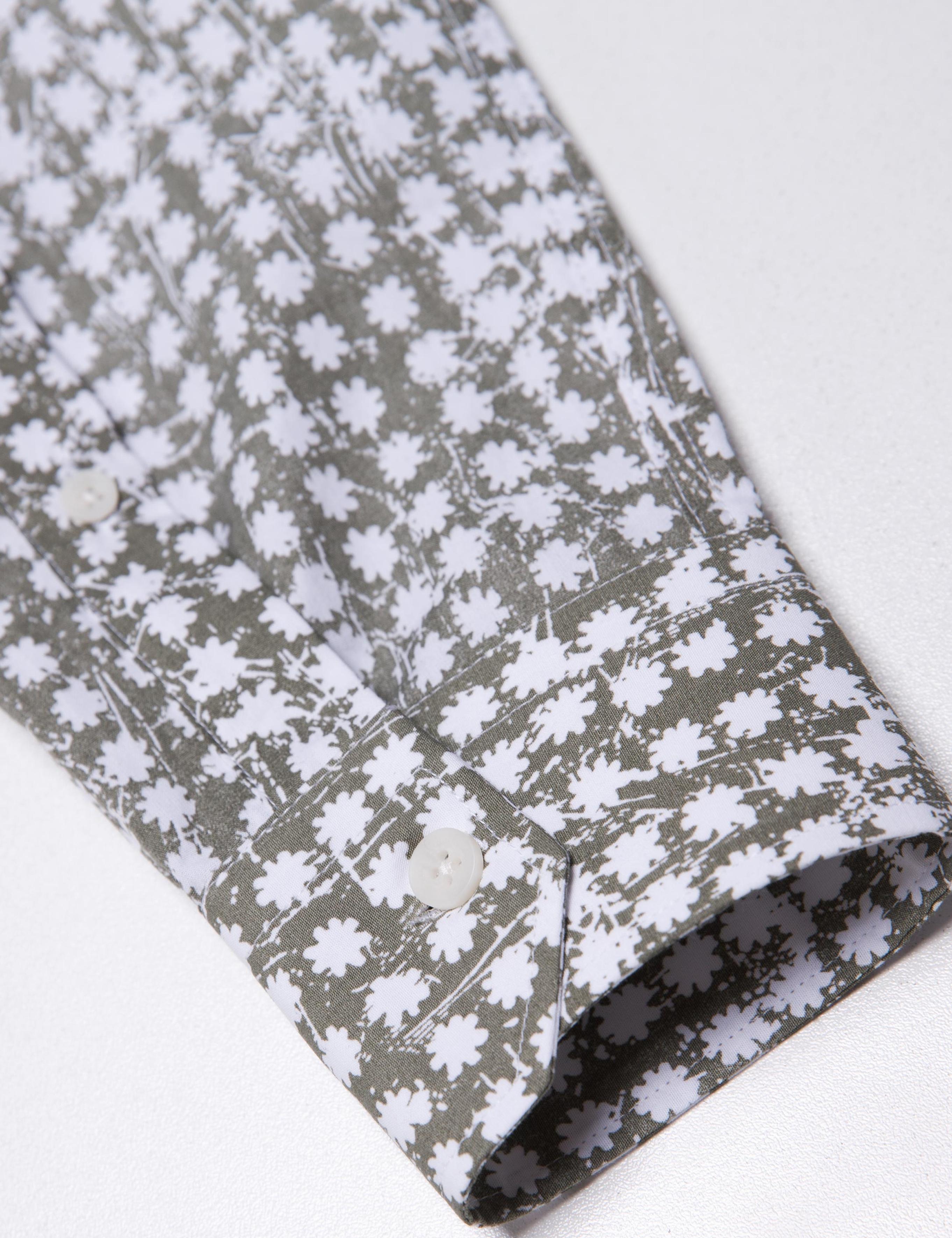 Haki Slim Fit Uzun Kollu Gömlek