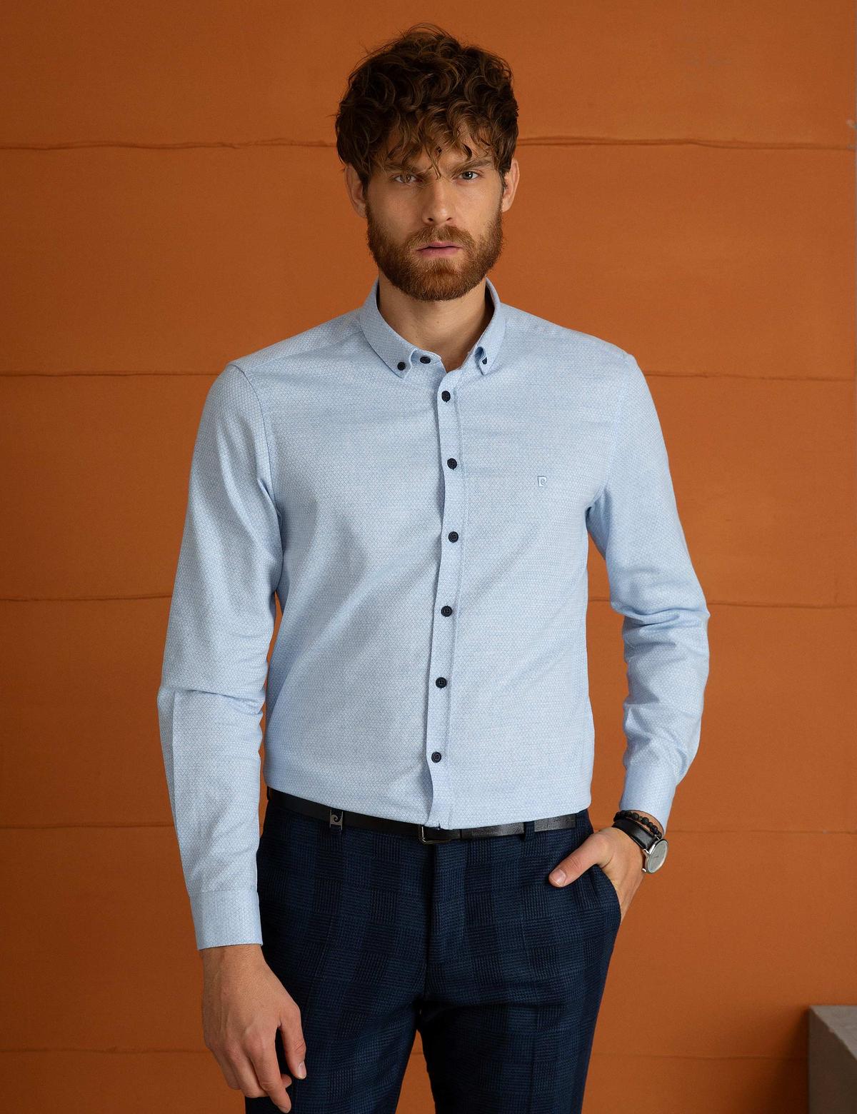 Açık Mavi Slim Fit Gömlek - 50194552029