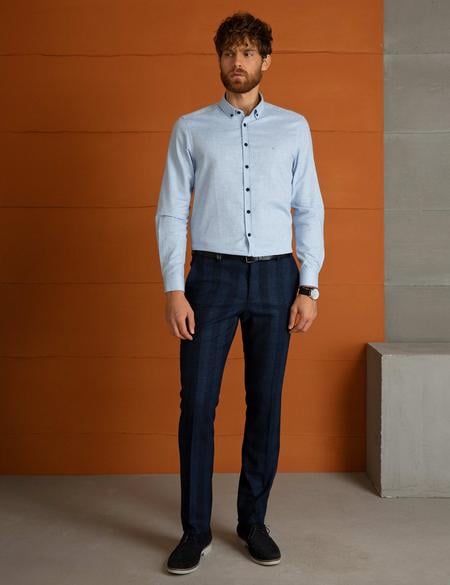 Açık Mavi Slim Fit Gömlek - 50194552029