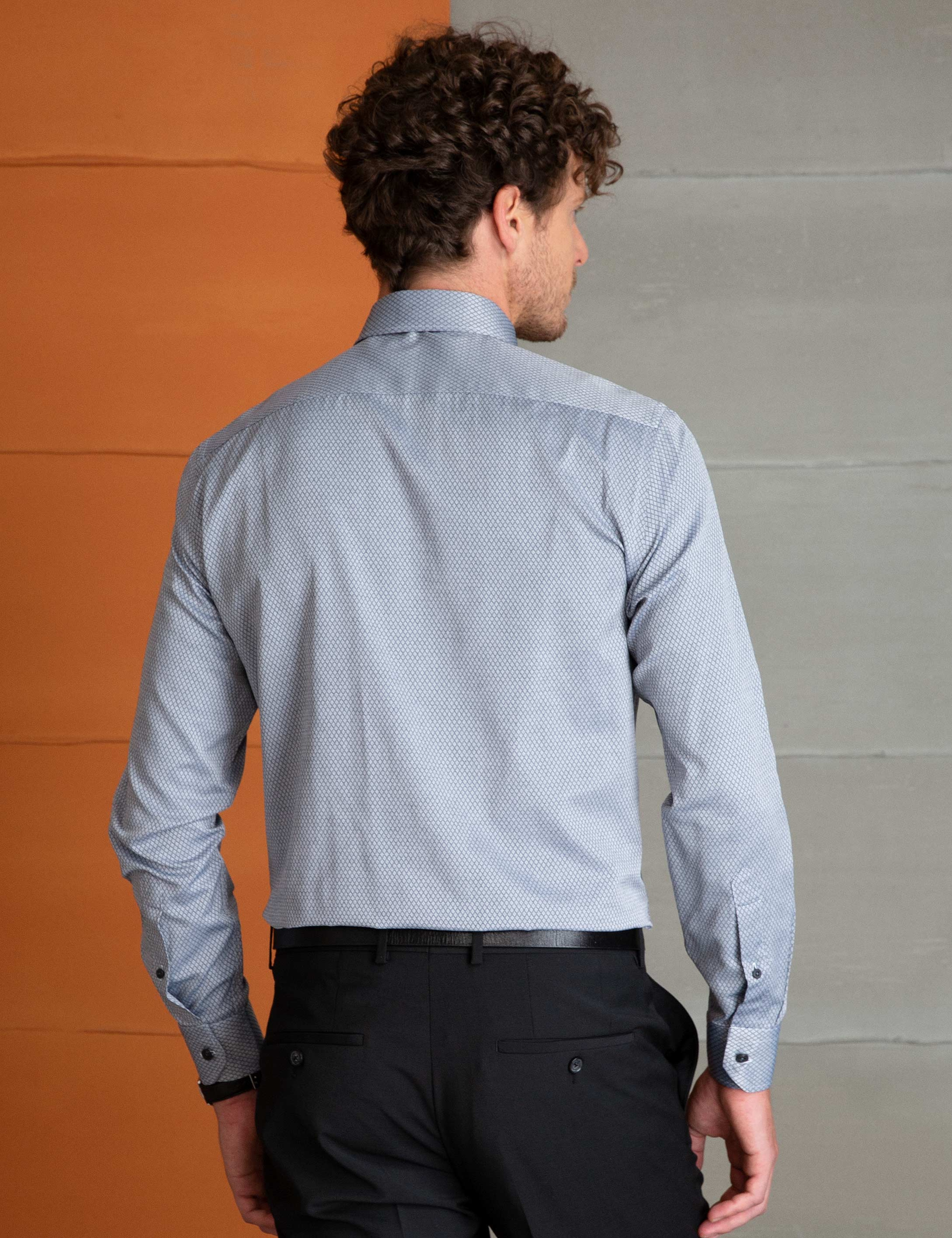 Mavi Slim Fit Gömlek - Image 3