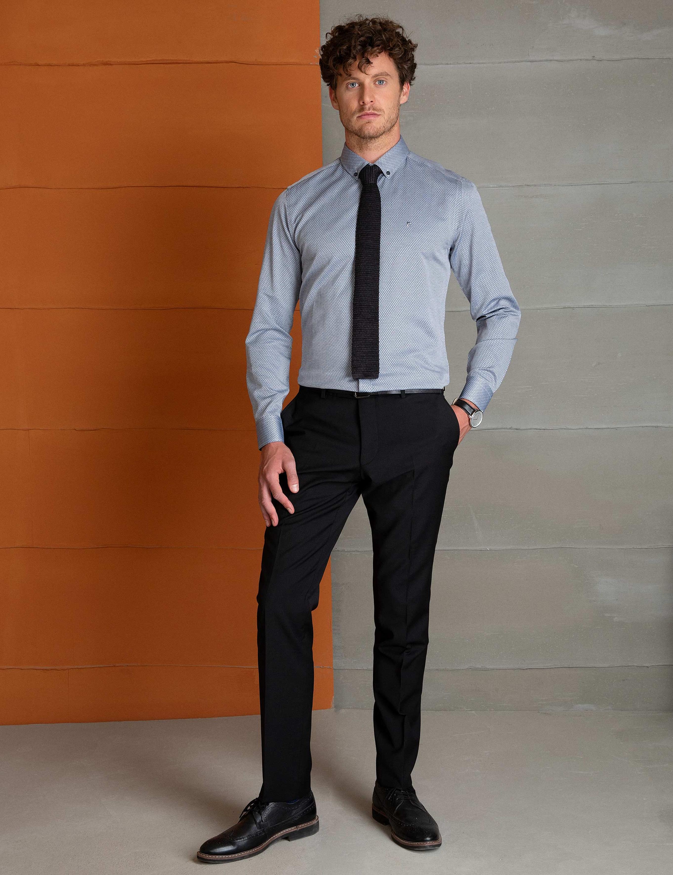 Mavi Slim Fit Gömlek