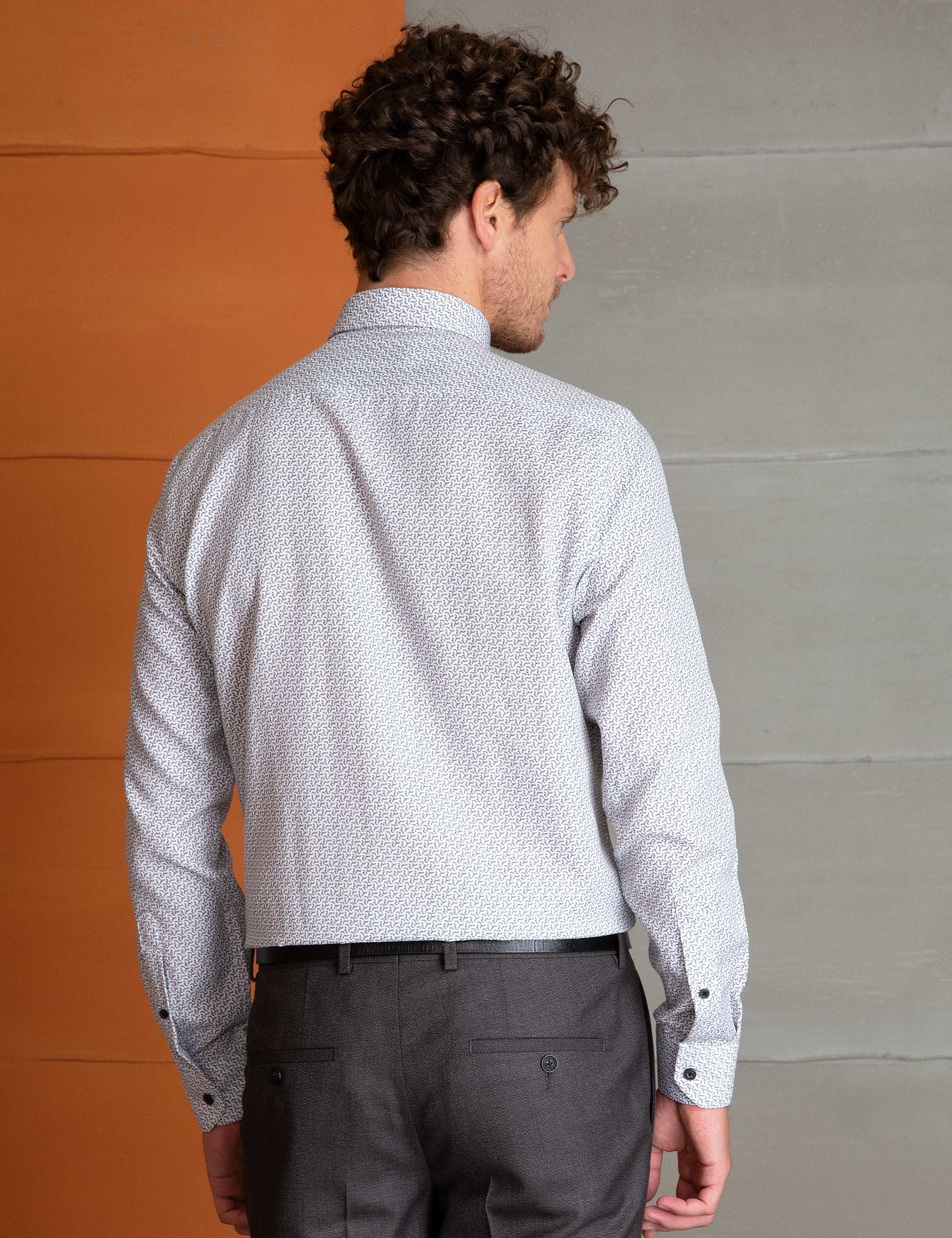 Gri Slim Fit Gömlek - Image 3