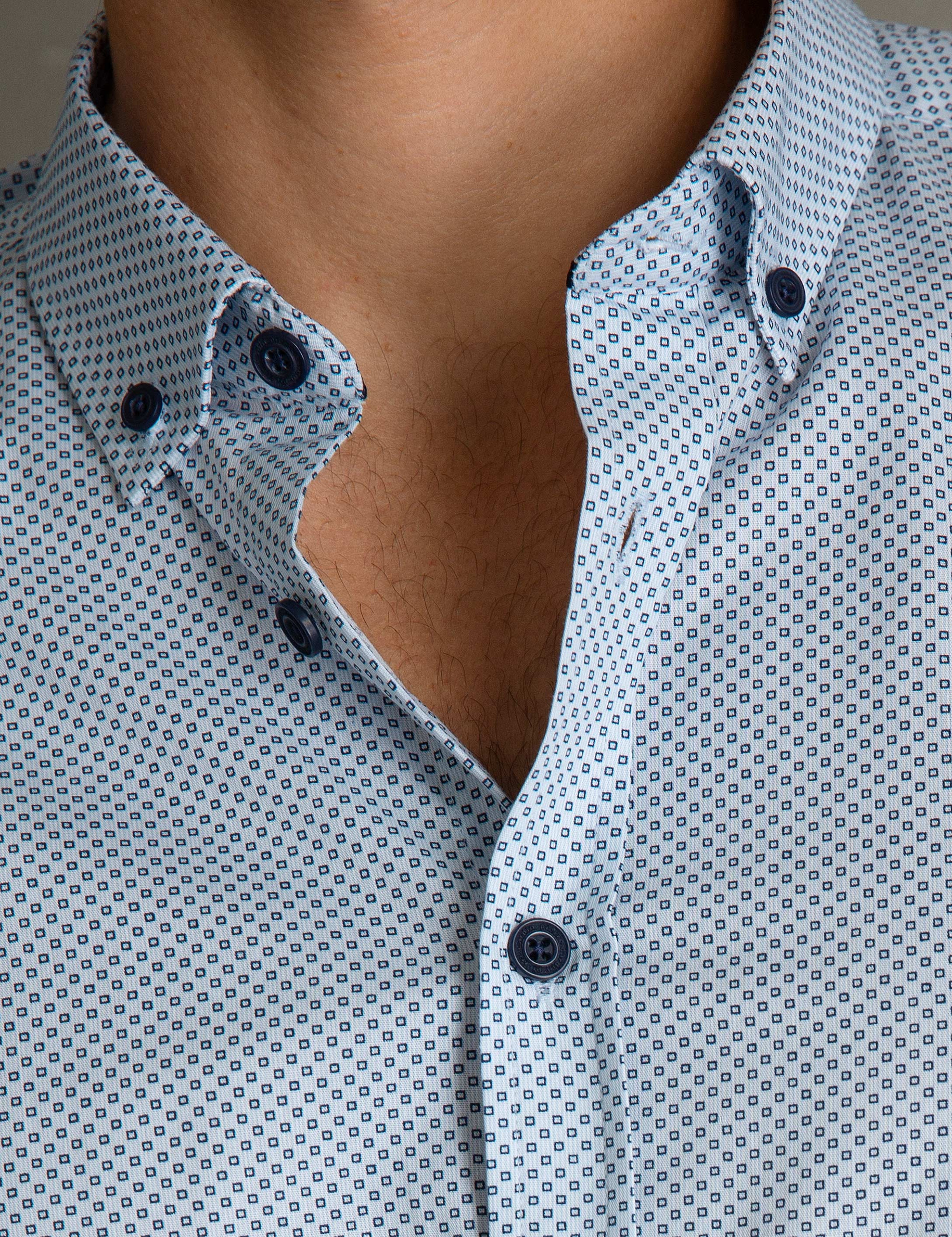 Mavi Slim Fit Gömlek - Image 4