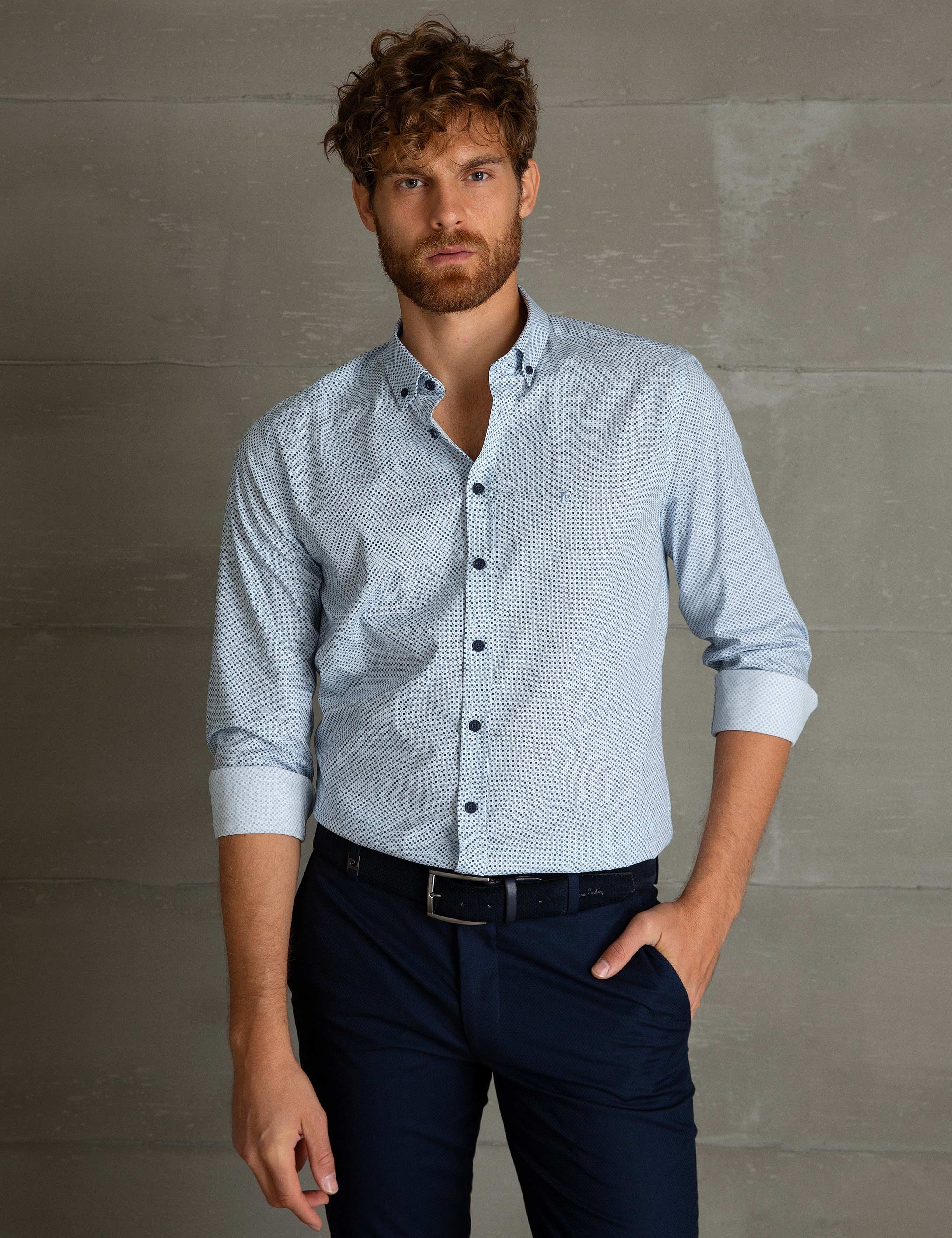 Mavi Slim Fit Gömlek - Image 2