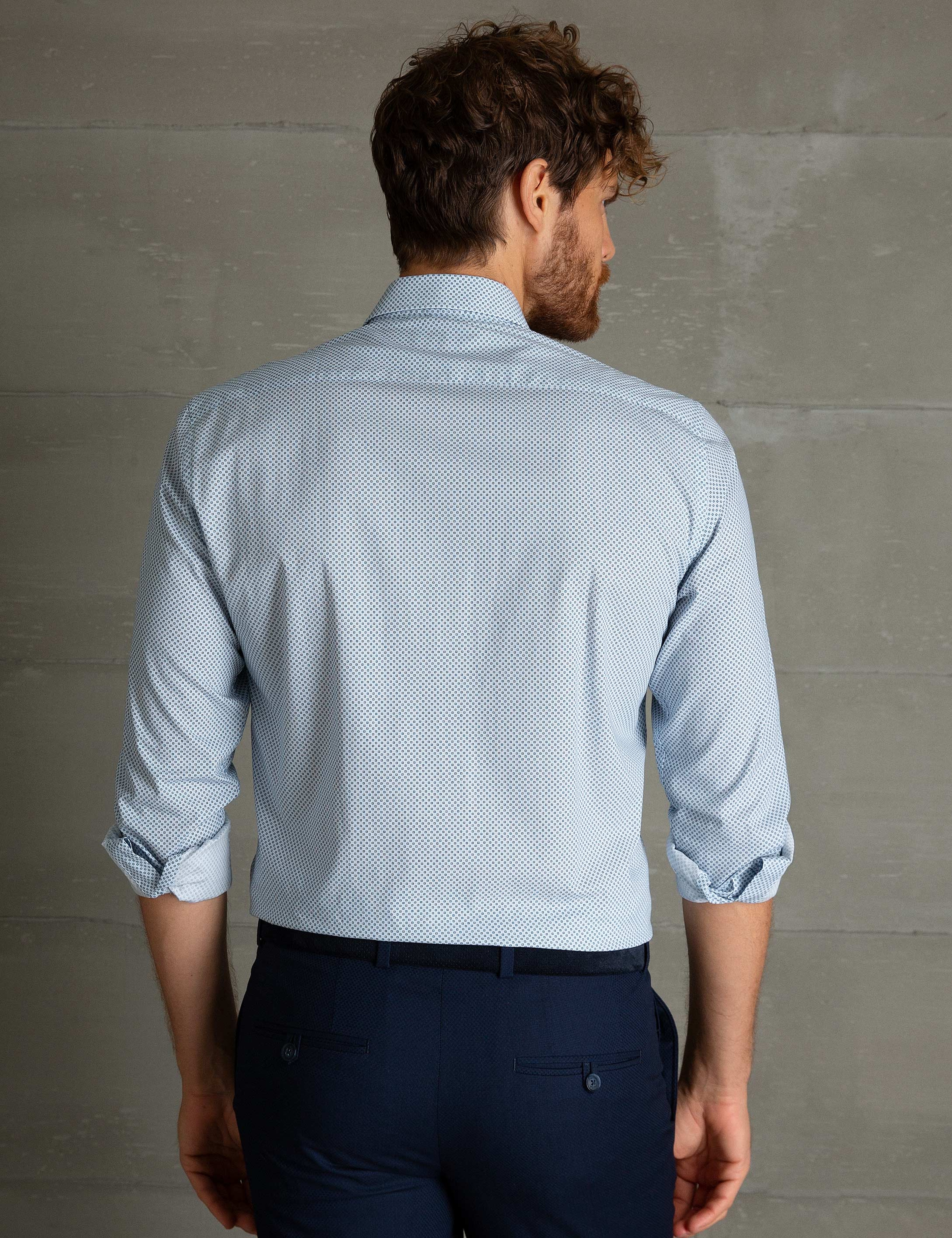 Mavi Slim Fit Gömlek - Image 3