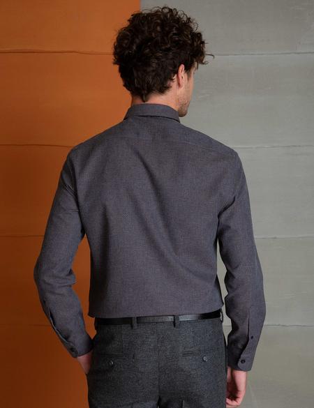 Koyu Kahverengi Slim Fit Gömlek - 50195383025