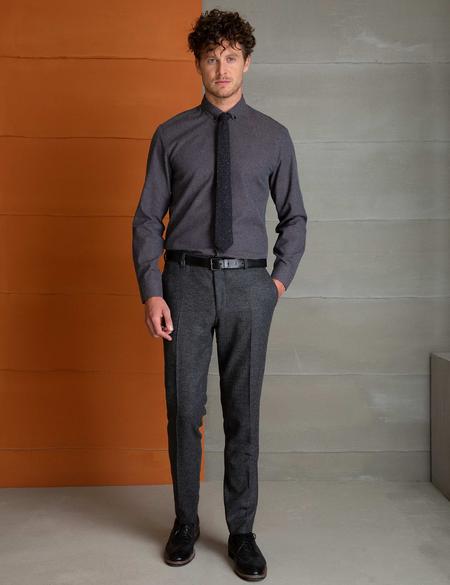 Koyu Kahverengi Slim Fit Gömlek - 50195383025