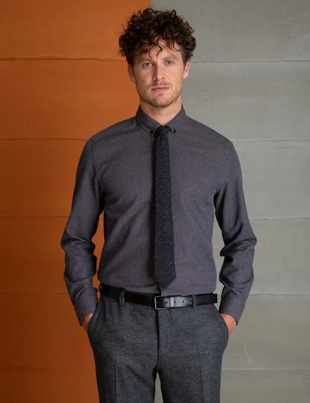 Koyu Kahverengi Slim Fit Gömlek - 50195383025