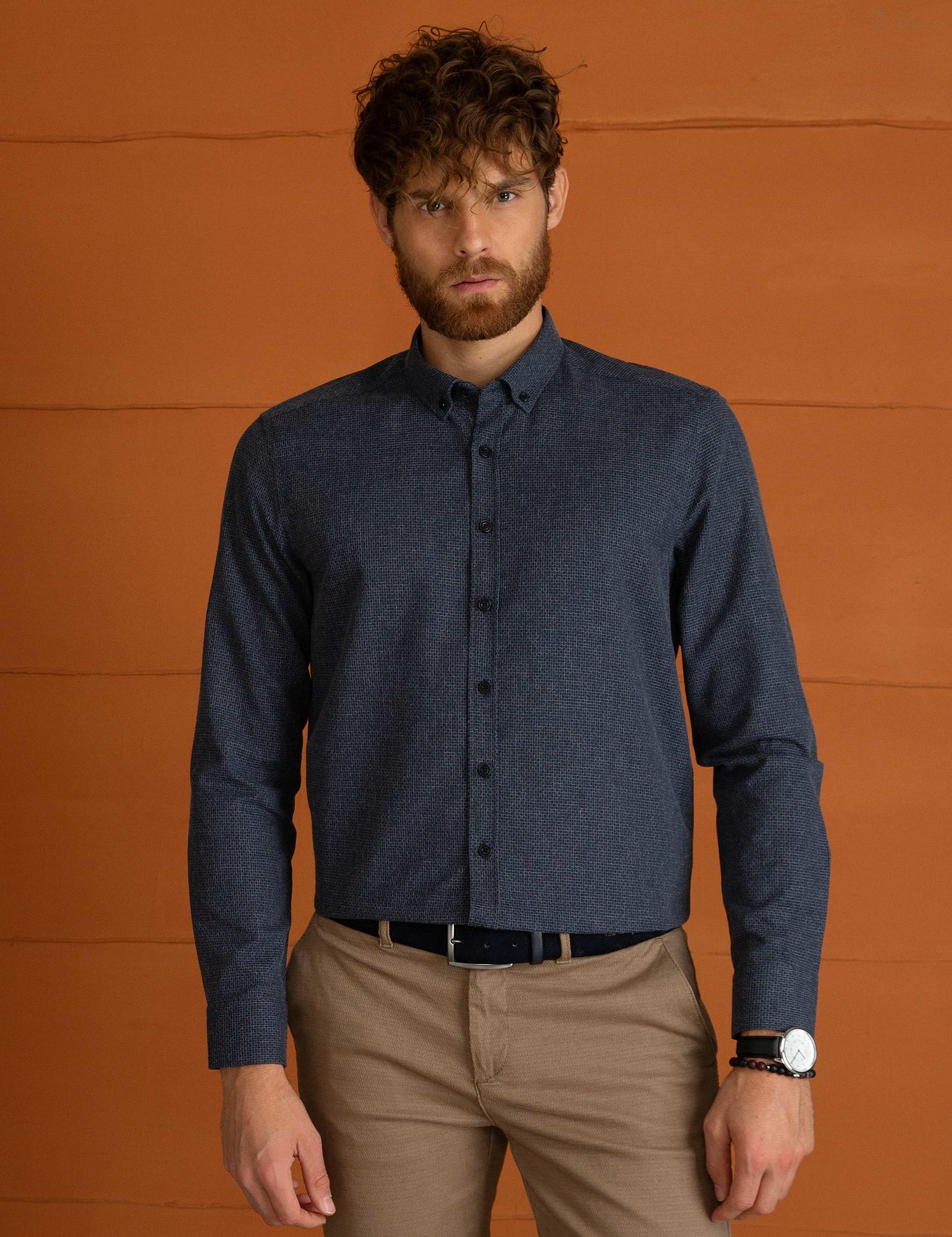 Lacivert Slim Fit Gömlek