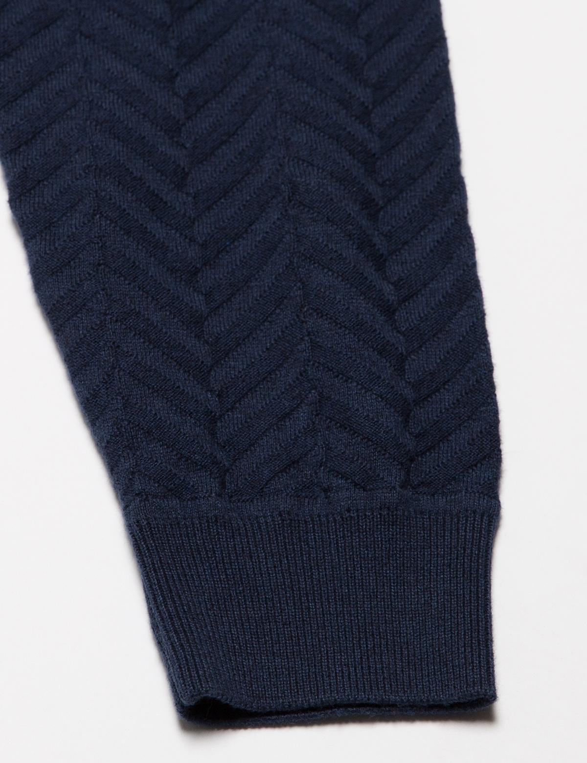 Lacivert Slim Fit Triko Kazak - 50174902063