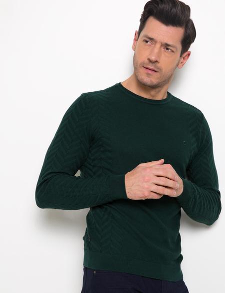 Yeşil Triko Kazak - 50174902093