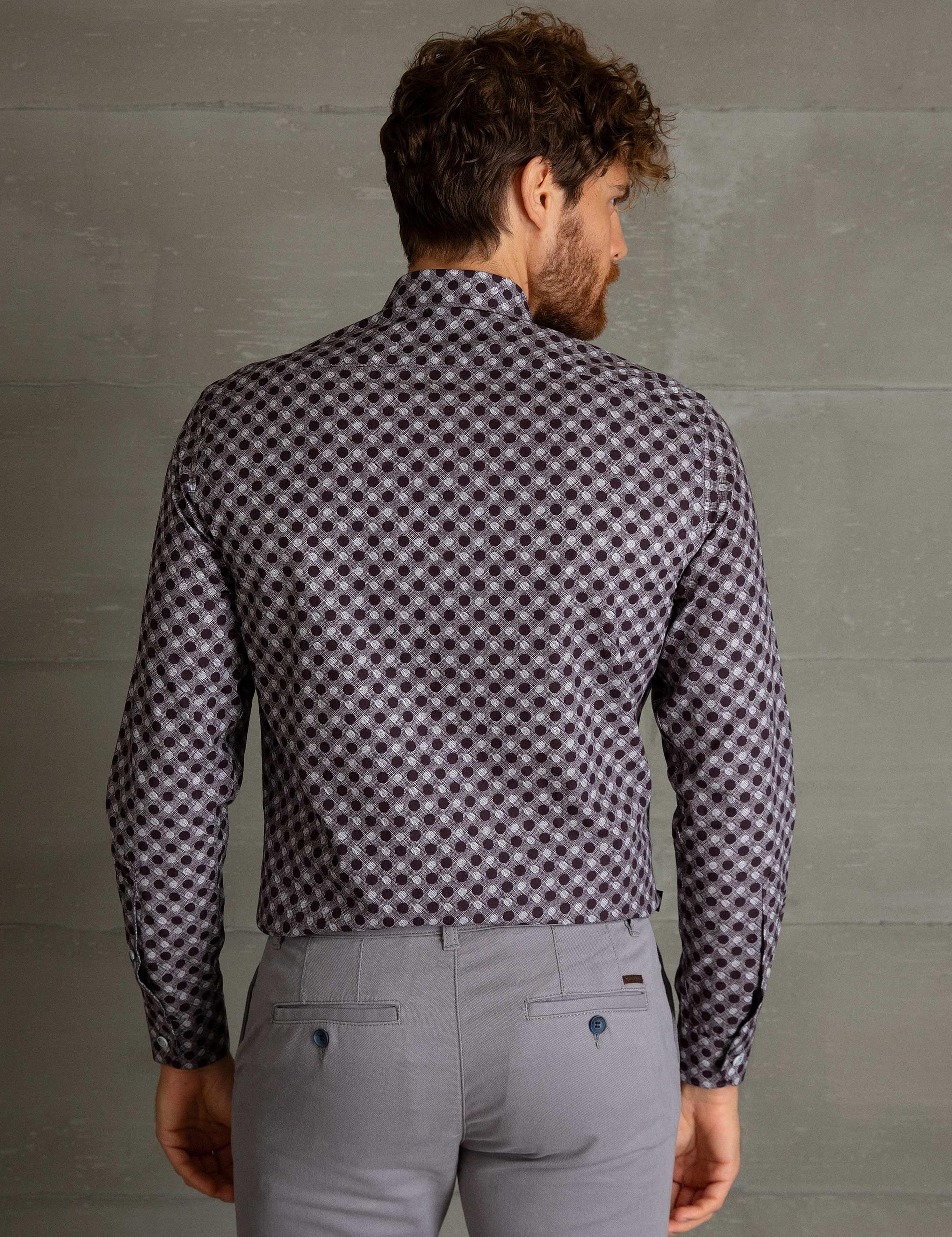 Bordo Slim Fit Gömlek