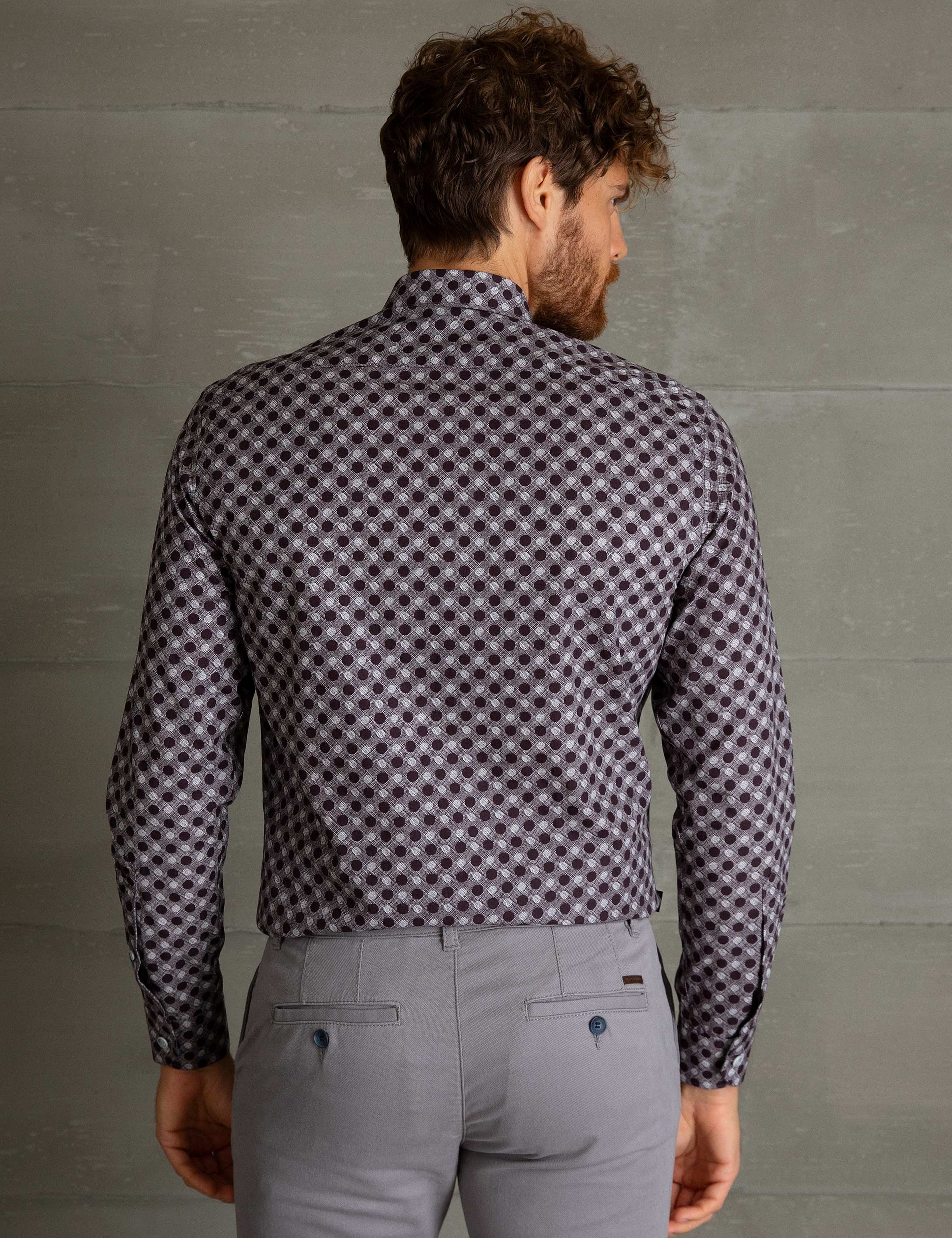 Bordo Slim Fit Gömlek - Image 3