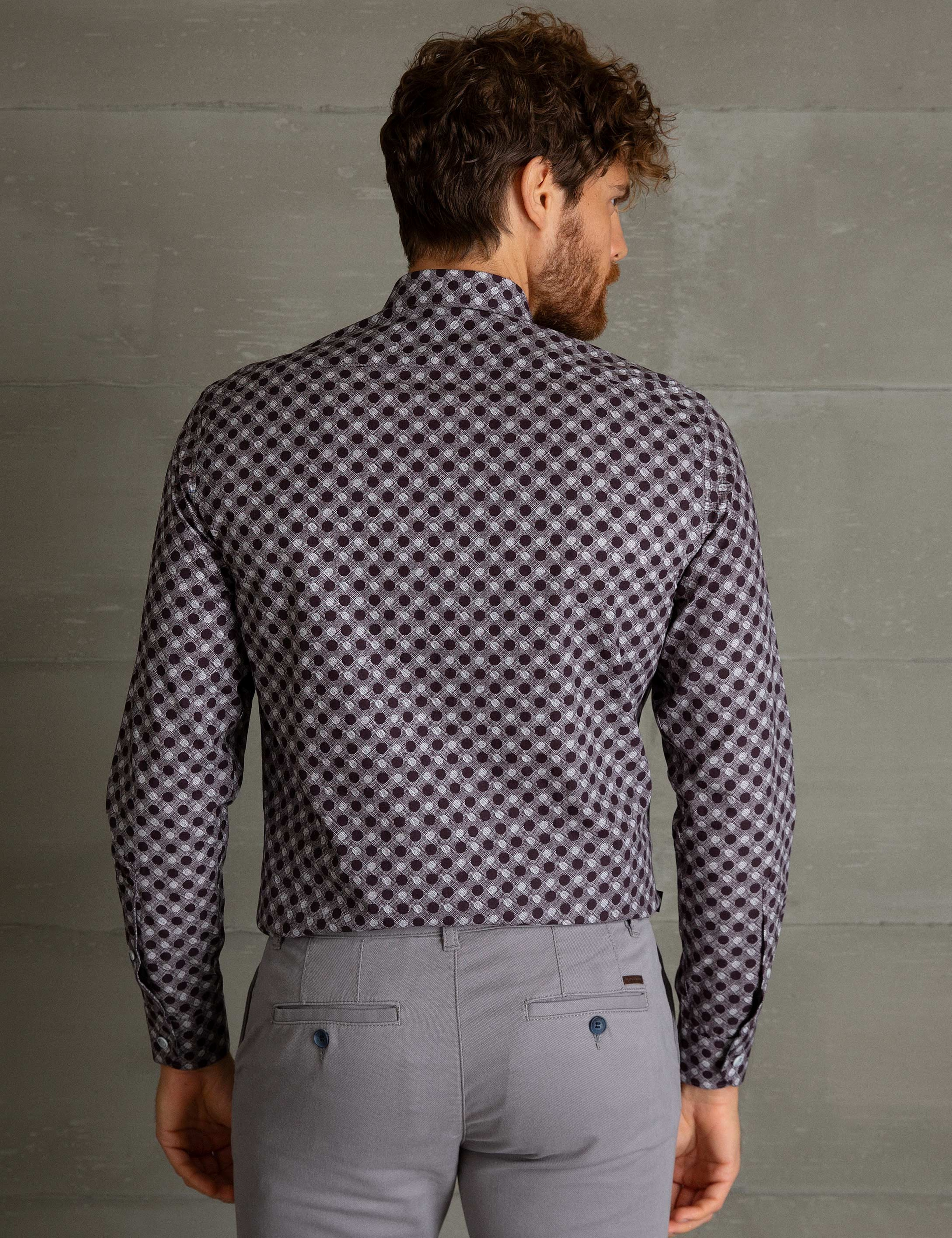 Bordo Slim Fit Gömlek