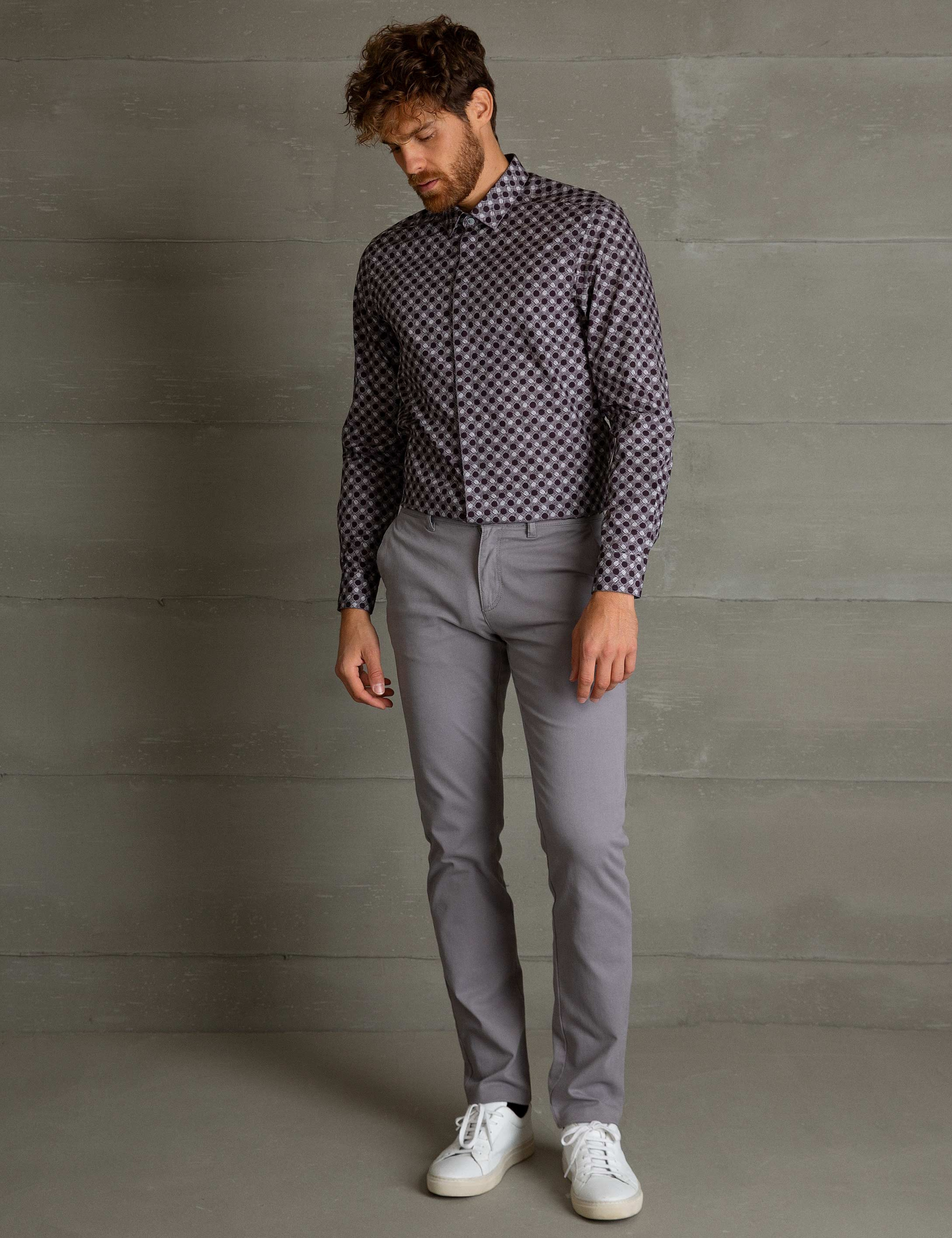 Bordo Slim Fit Gömlek - Image 1