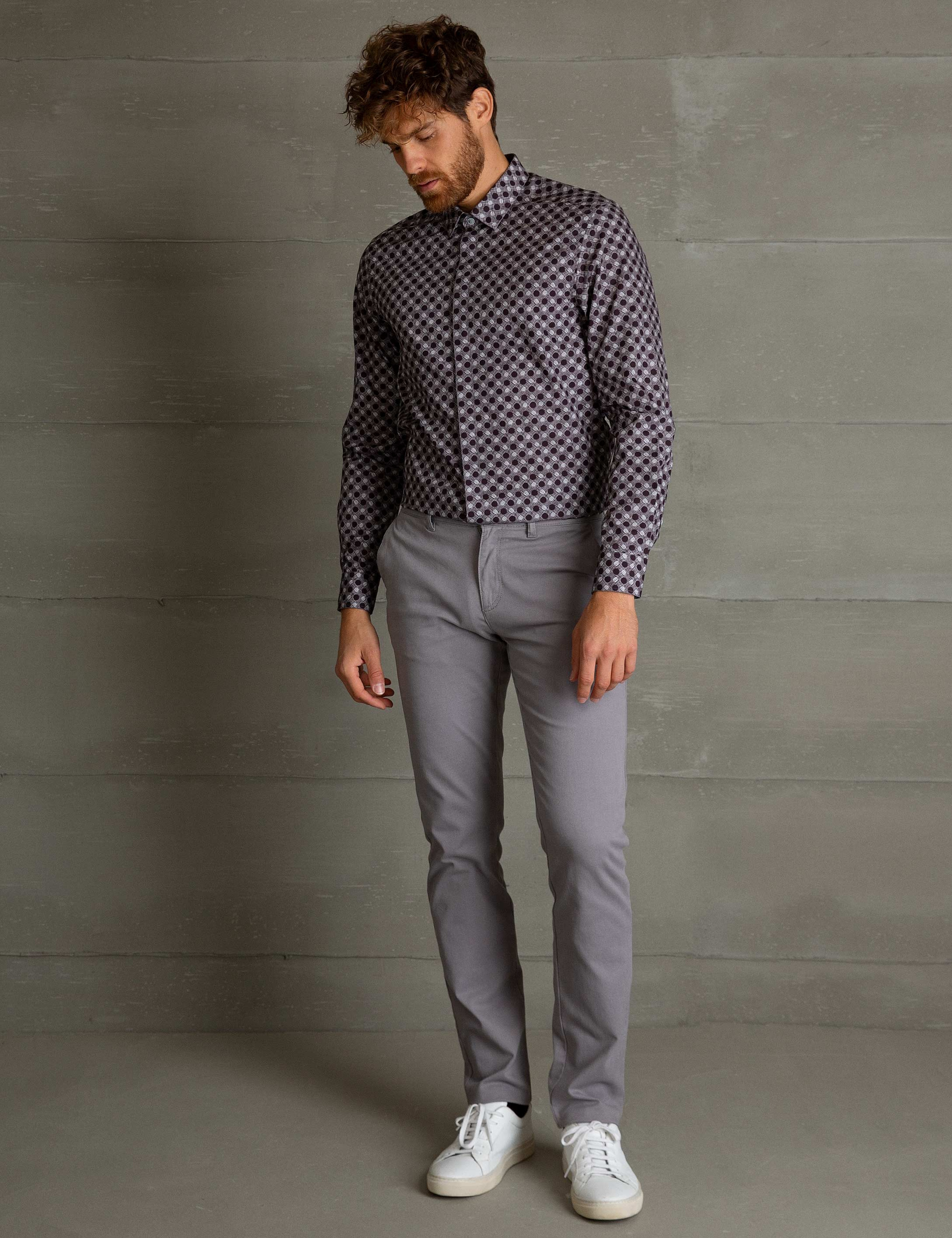 Bordo Slim Fit Gömlek