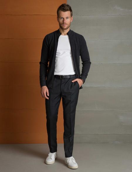 Antrasit Melanj Slim Fit Triko Hırka - 50194838026