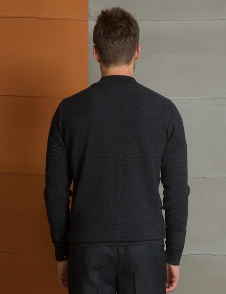 Antrasit Melanj Slim Fit Triko Hırka - 50194838026