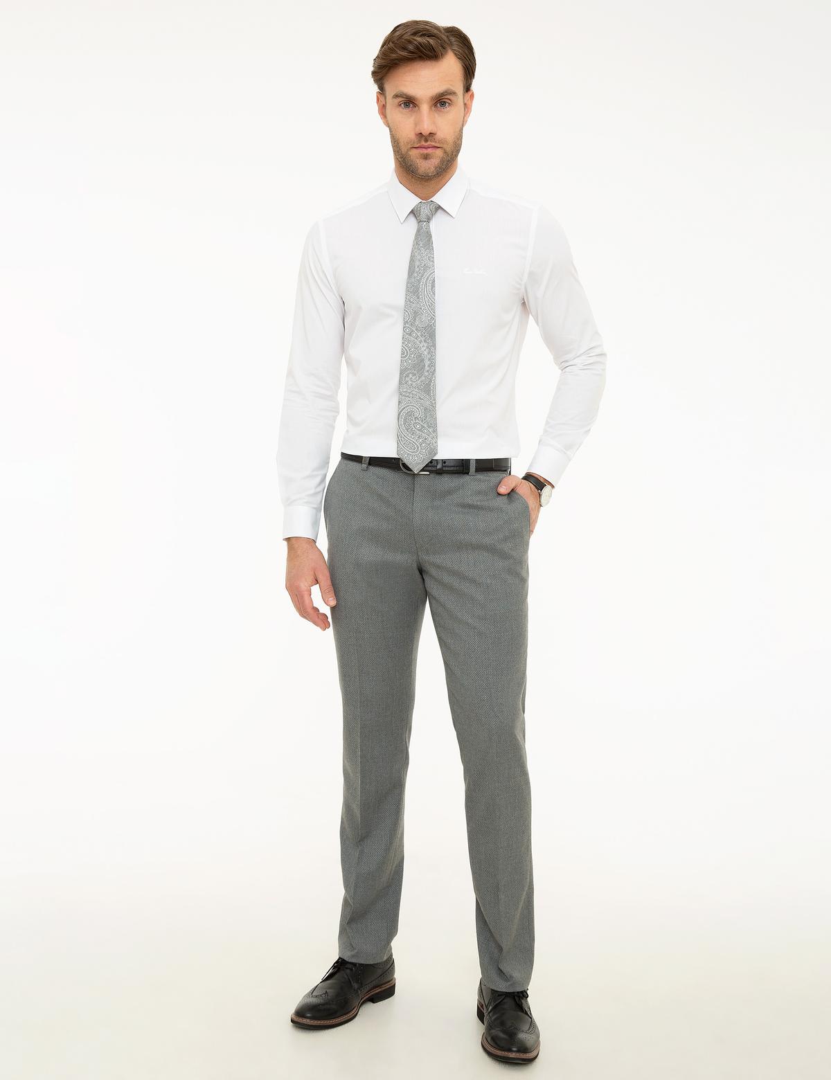 Beyaz Slim Fit Uzun Kollu Basic Gömlek - 50189517019