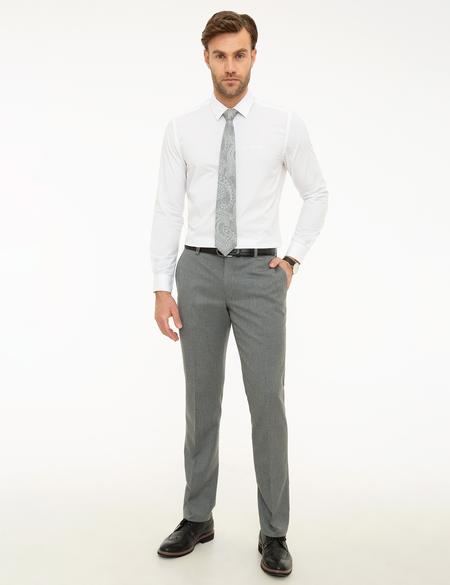Beyaz Slim Fit Uzun Kollu Basic Gömlek - 50189517019