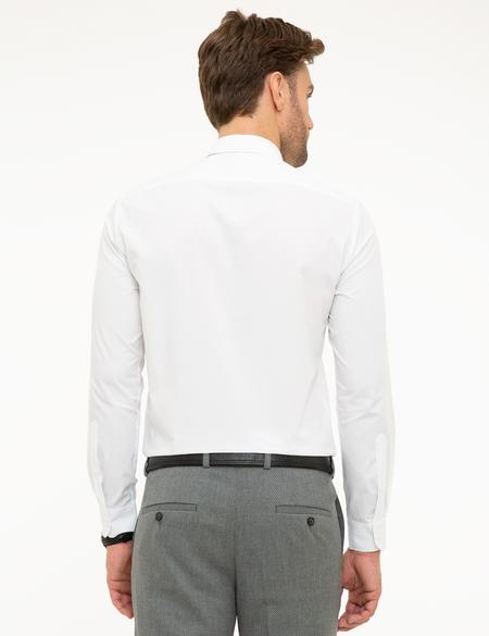 Beyaz Slim Fit Uzun Kollu Basic Gömlek - 50189517019