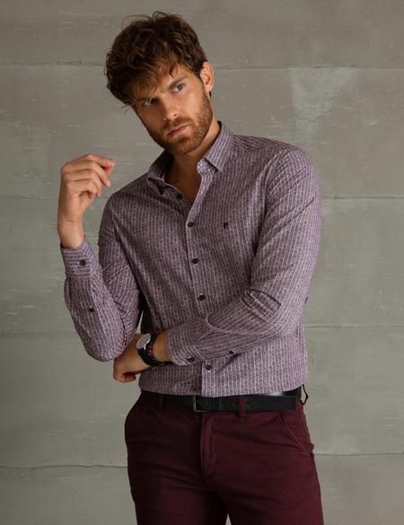 Bordo Slim Fit Gömlek - 50194972019