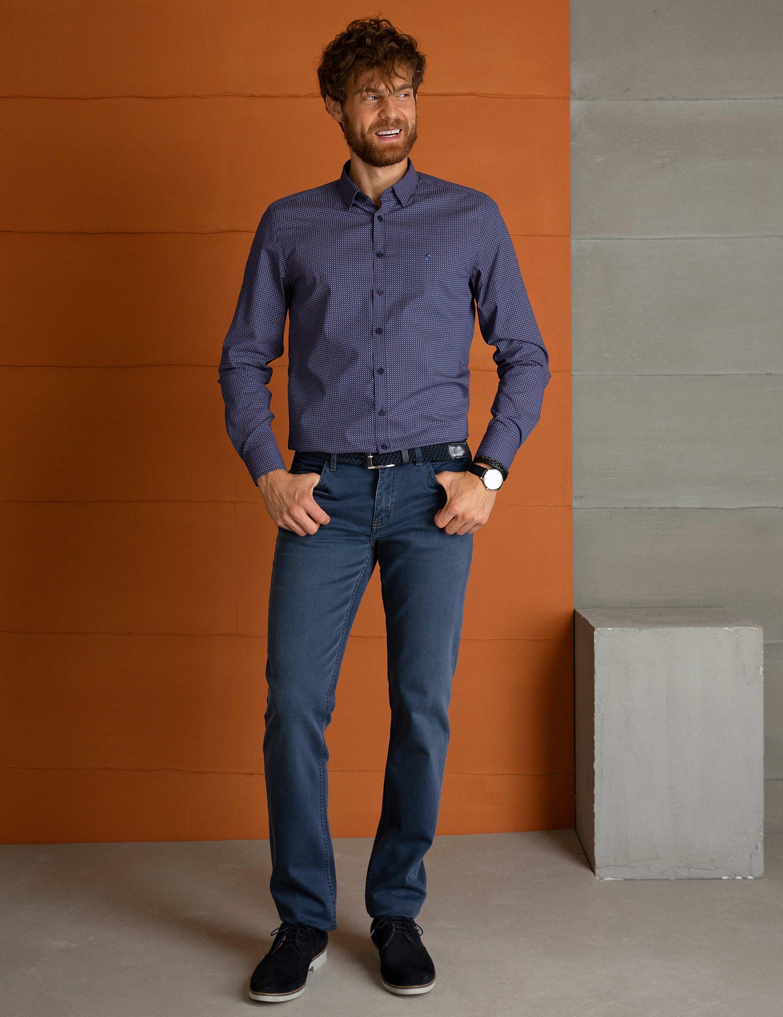 Bordo Slim Fit Gömlek