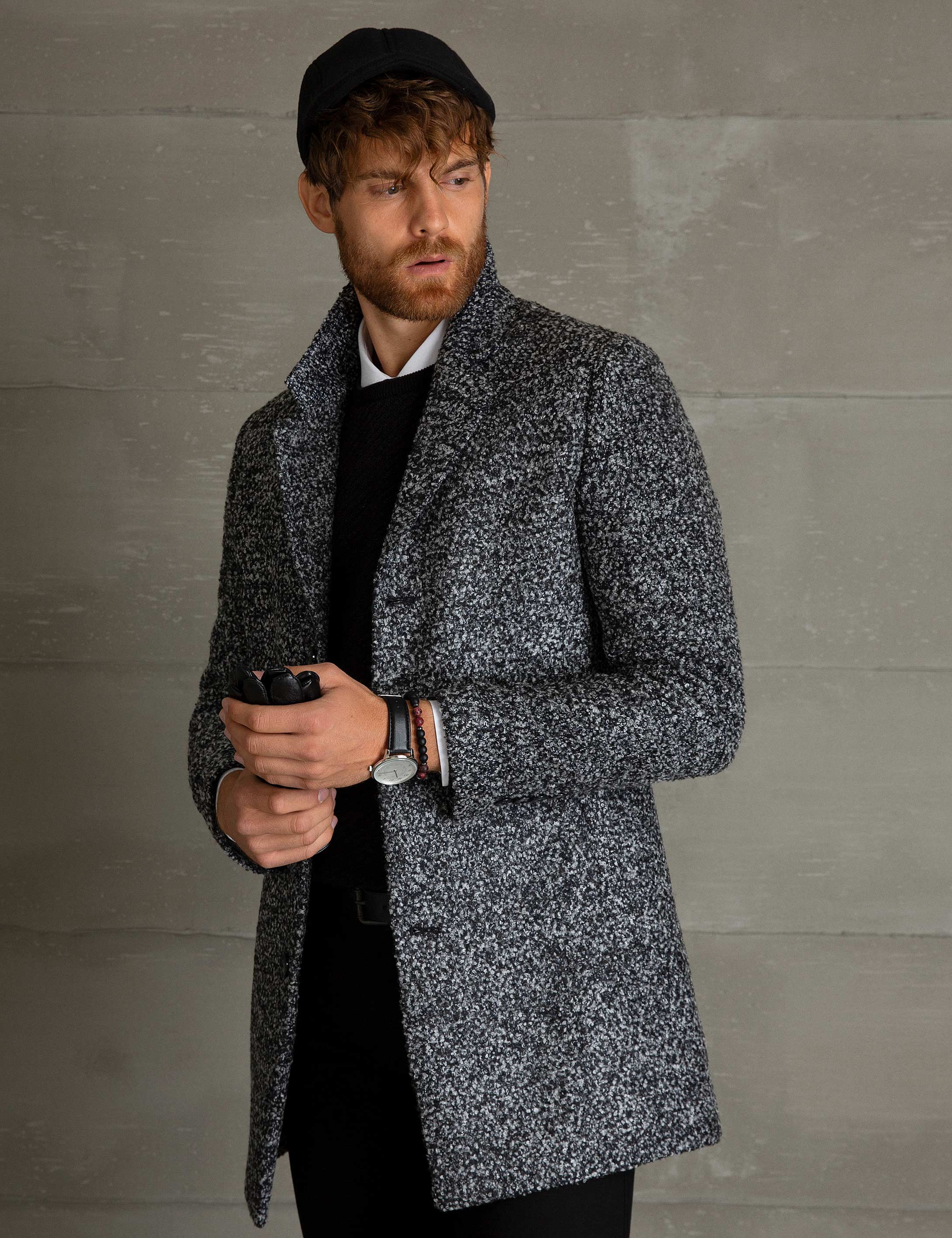 Siyah Ex.Slim Fit Kaban - Image 3