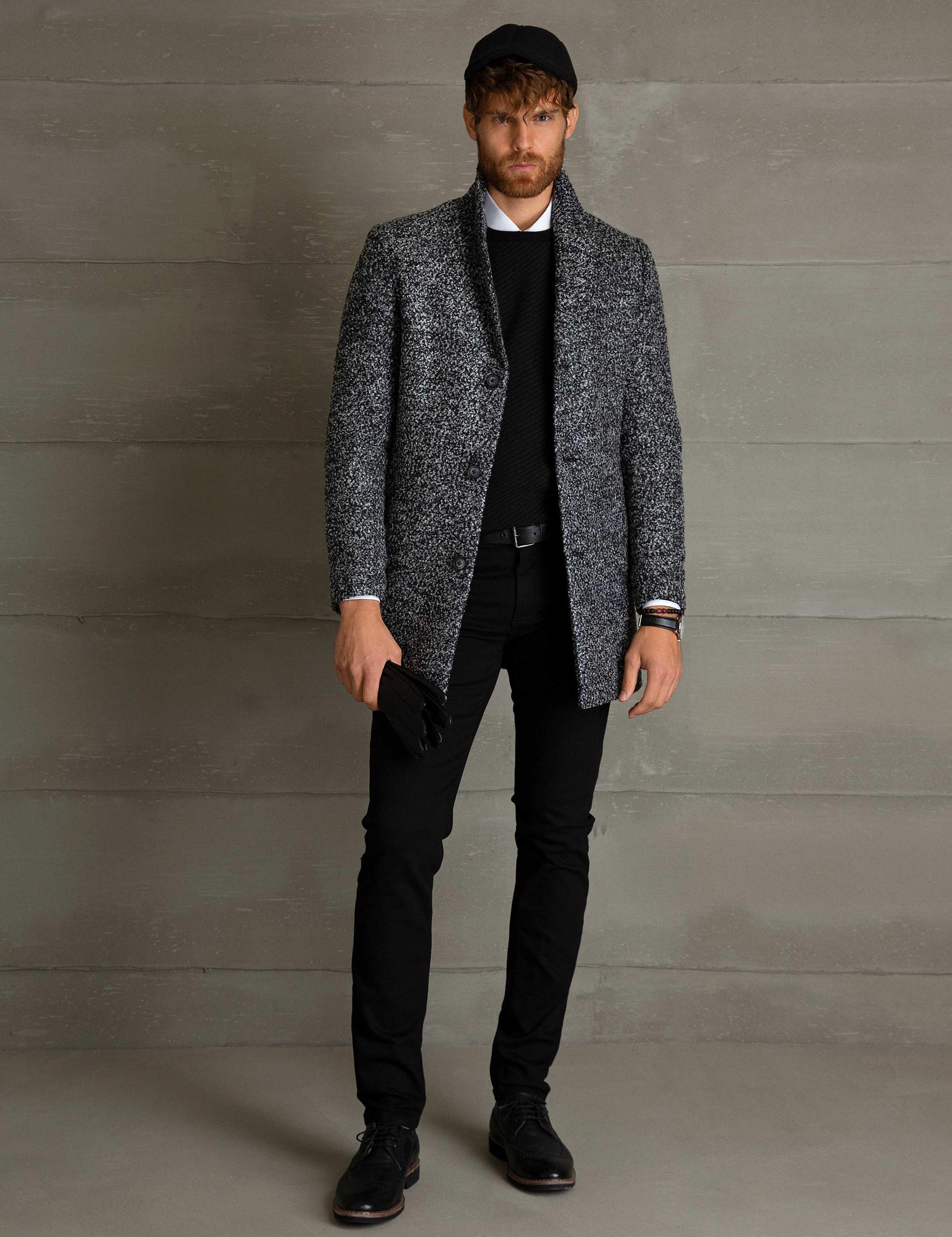 Siyah Ex.Slim Fit Kaban