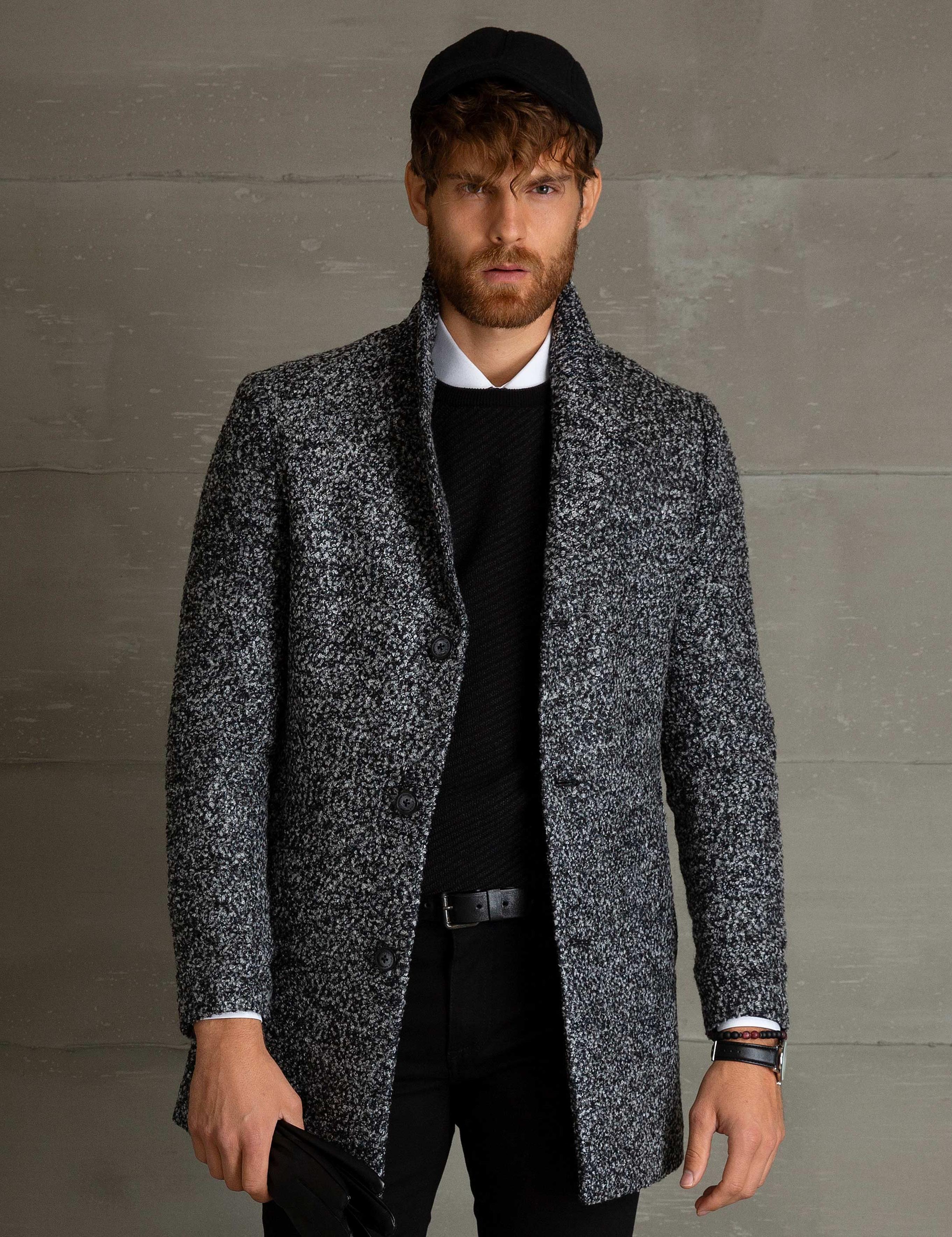 Siyah Ex.Slim Fit Kaban