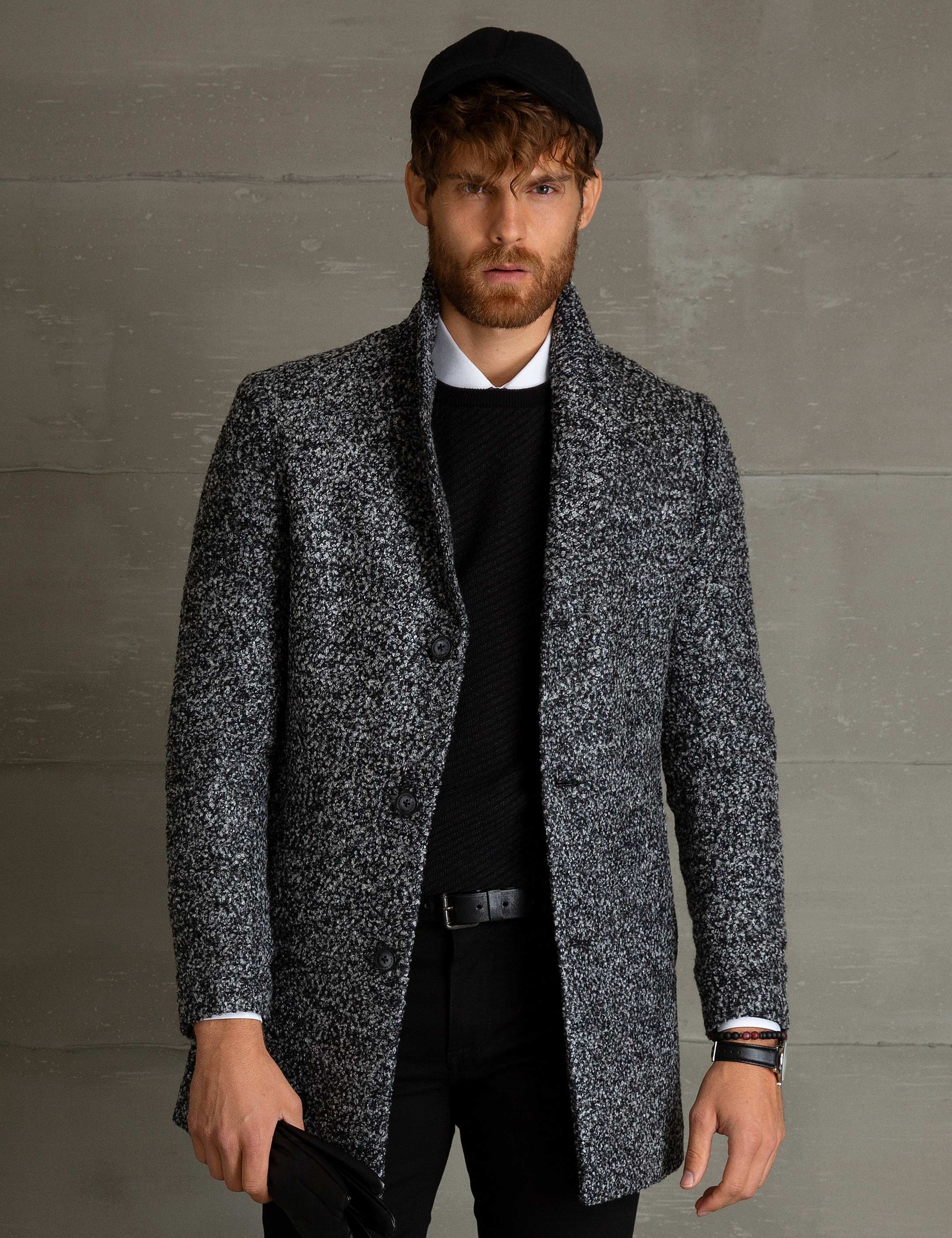 Siyah Ex.Slim Fit Kaban