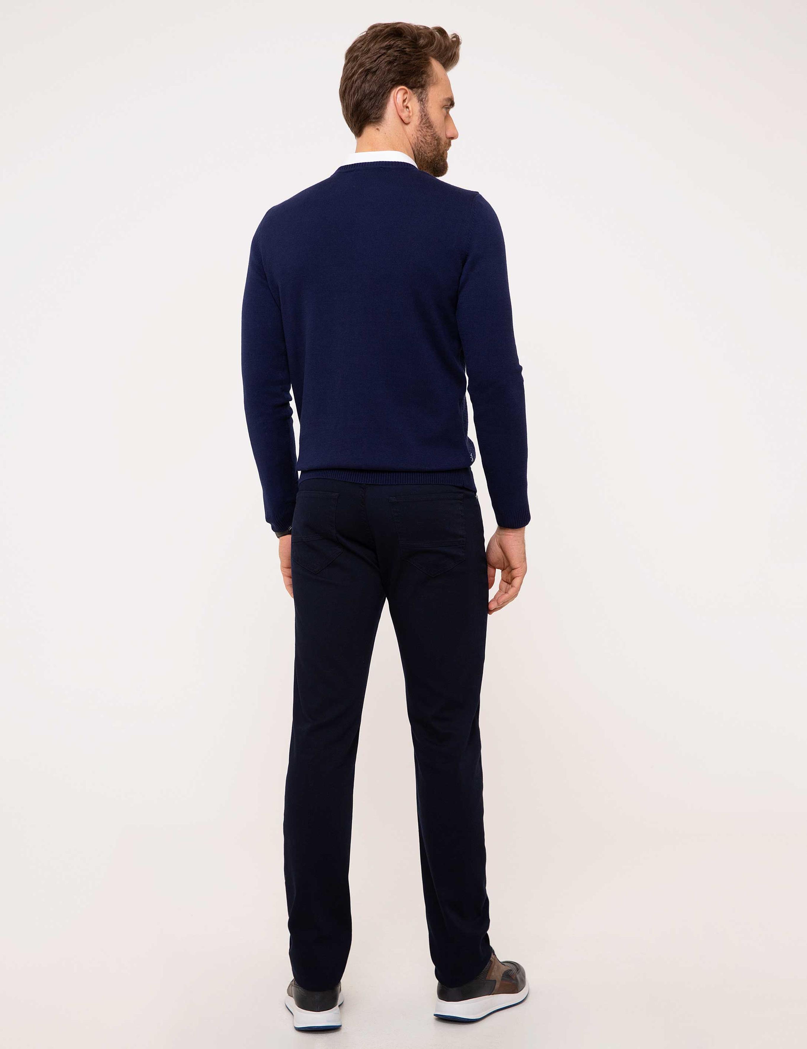 Lacivert Slim Fit Chino Pantolon