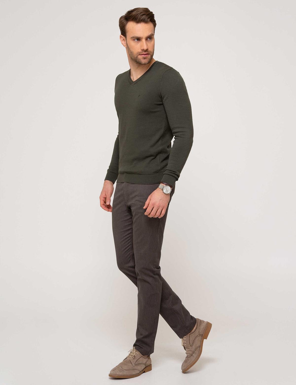 Gri Slim Fit Chino Pantolon - 50175159042