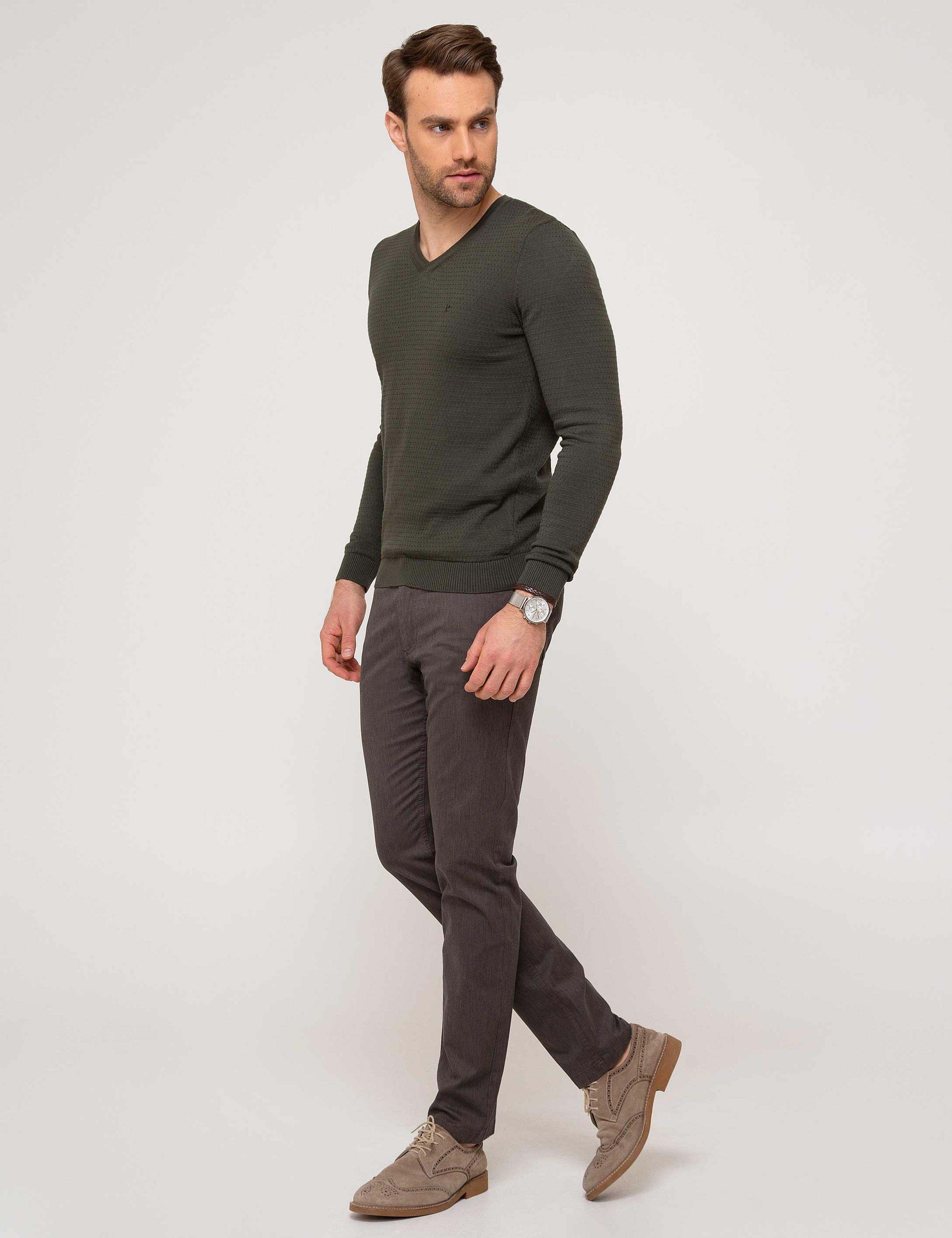 Gri Slim Fit Chino Pantolon