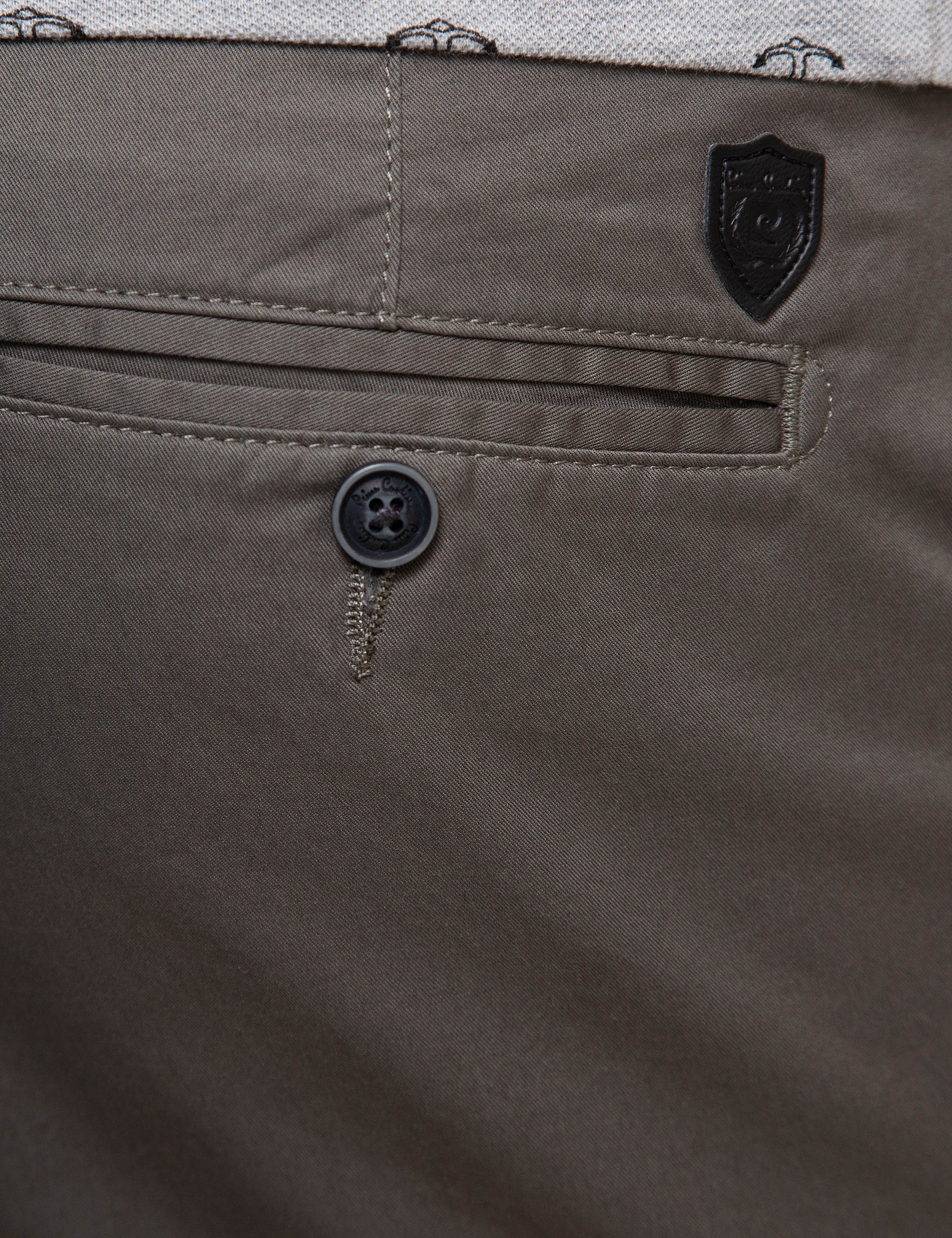 Gri Slim Fit Chino Pantolon - Image 4