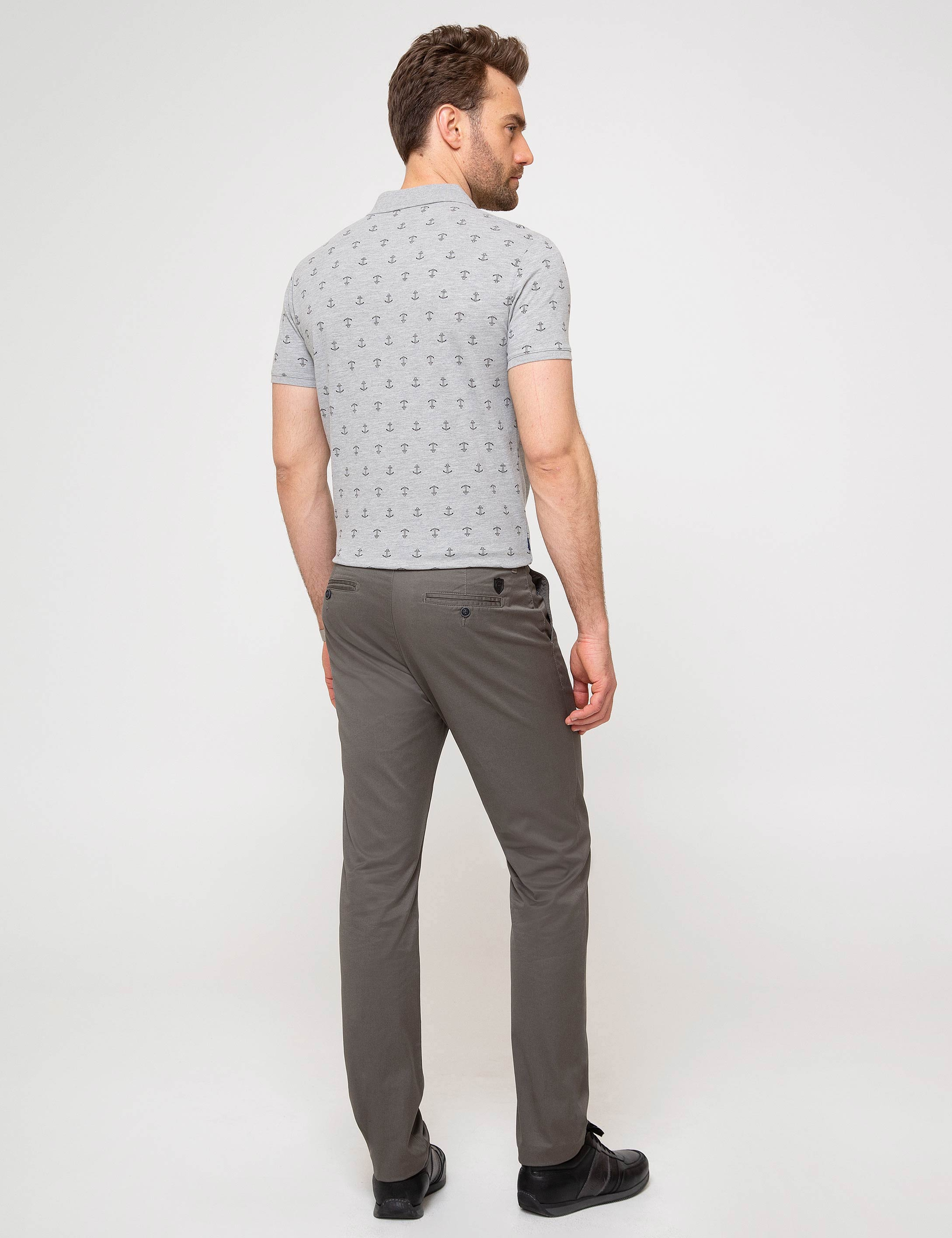 Gri Slim Fit Chino Pantolon