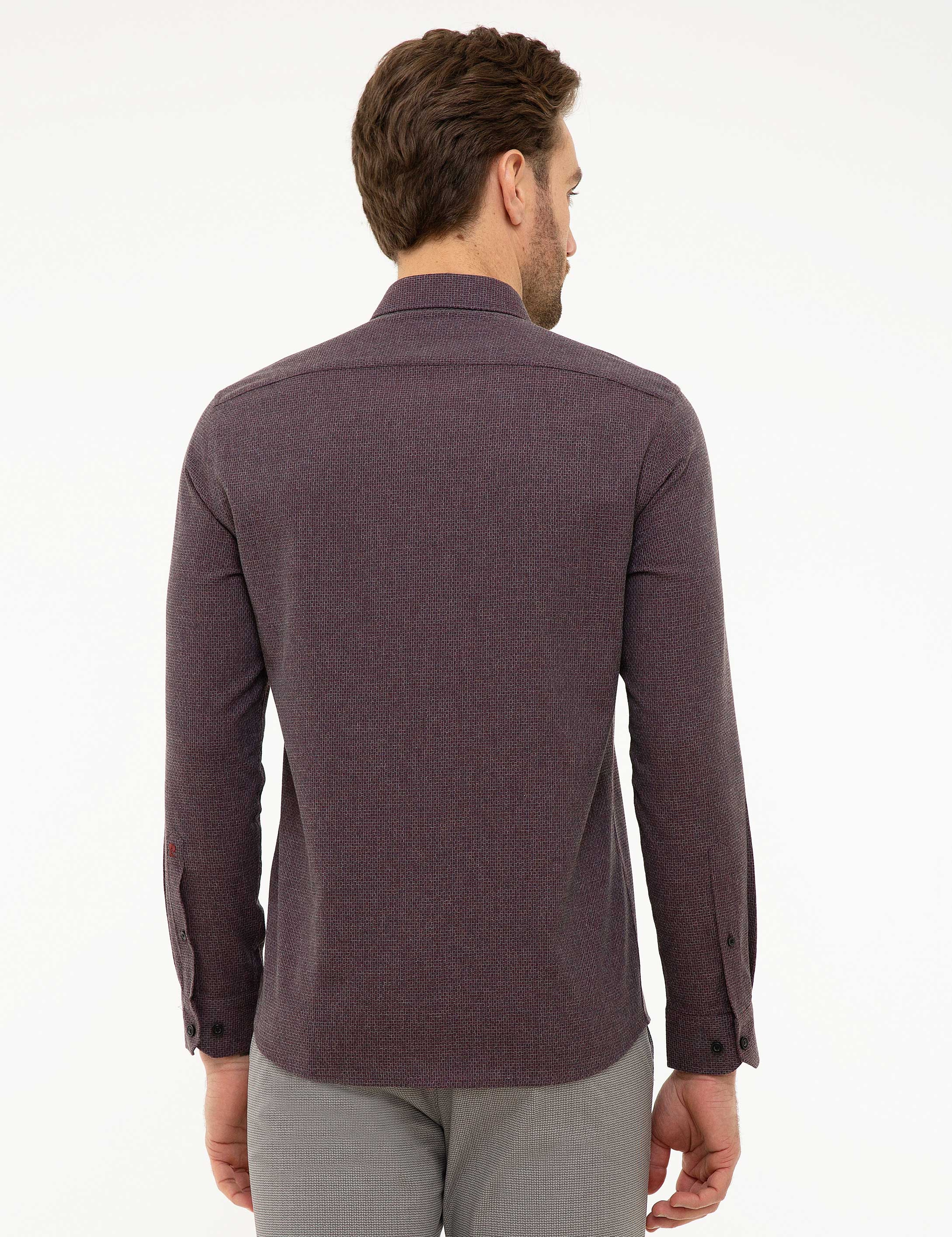 Bordo Slim Fit Gömlek - Image 3
