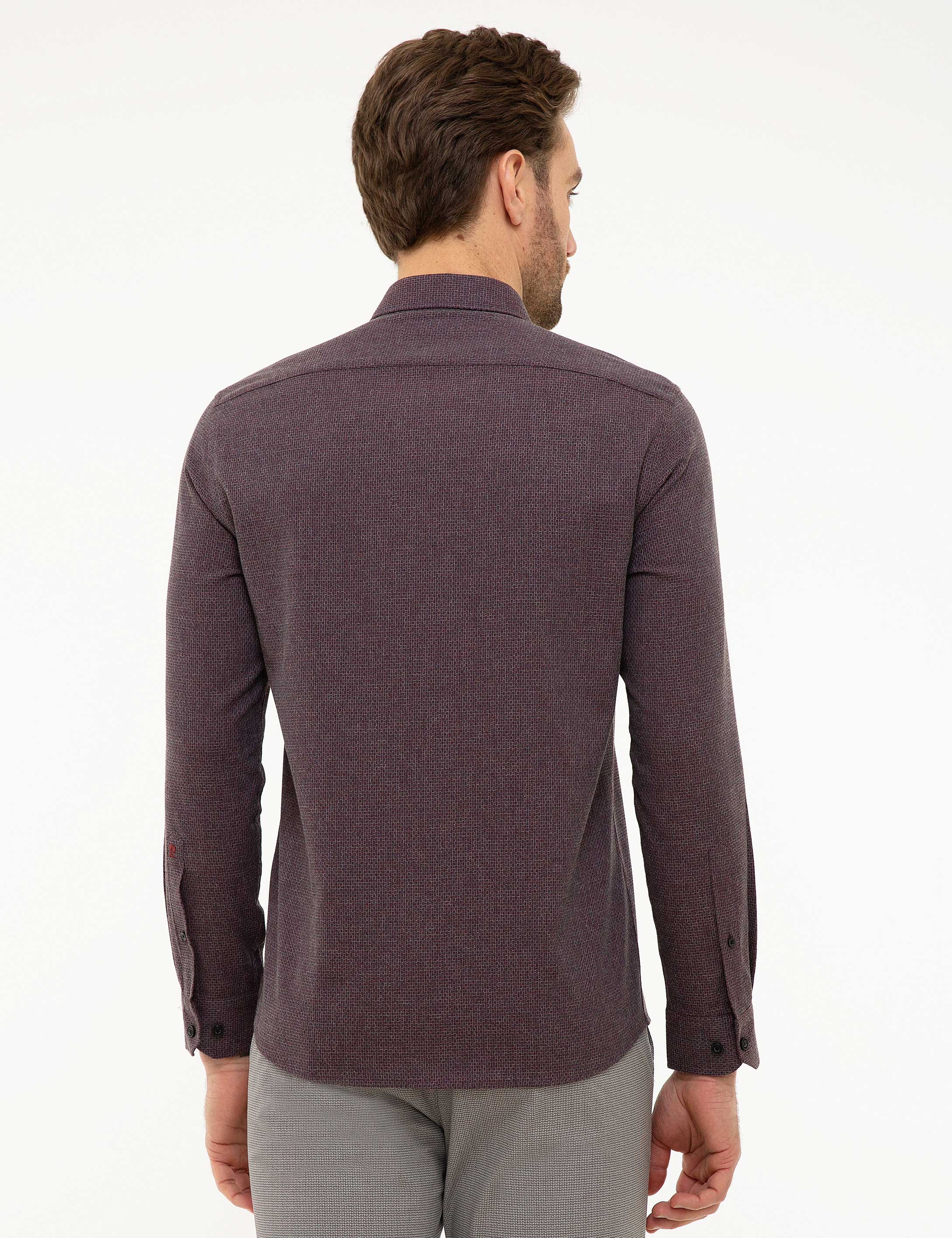 Bordo Slim Fit Gömlek