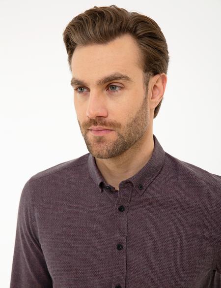 Bordo Slim Fit Gömlek - 50195383016