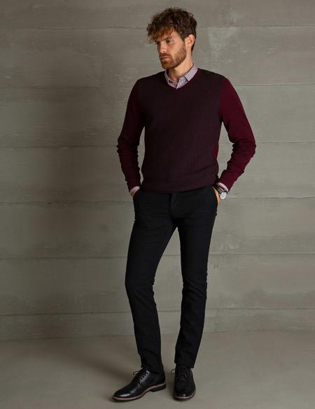 Bordo Slim Fit Triko Kazak - 50194119033