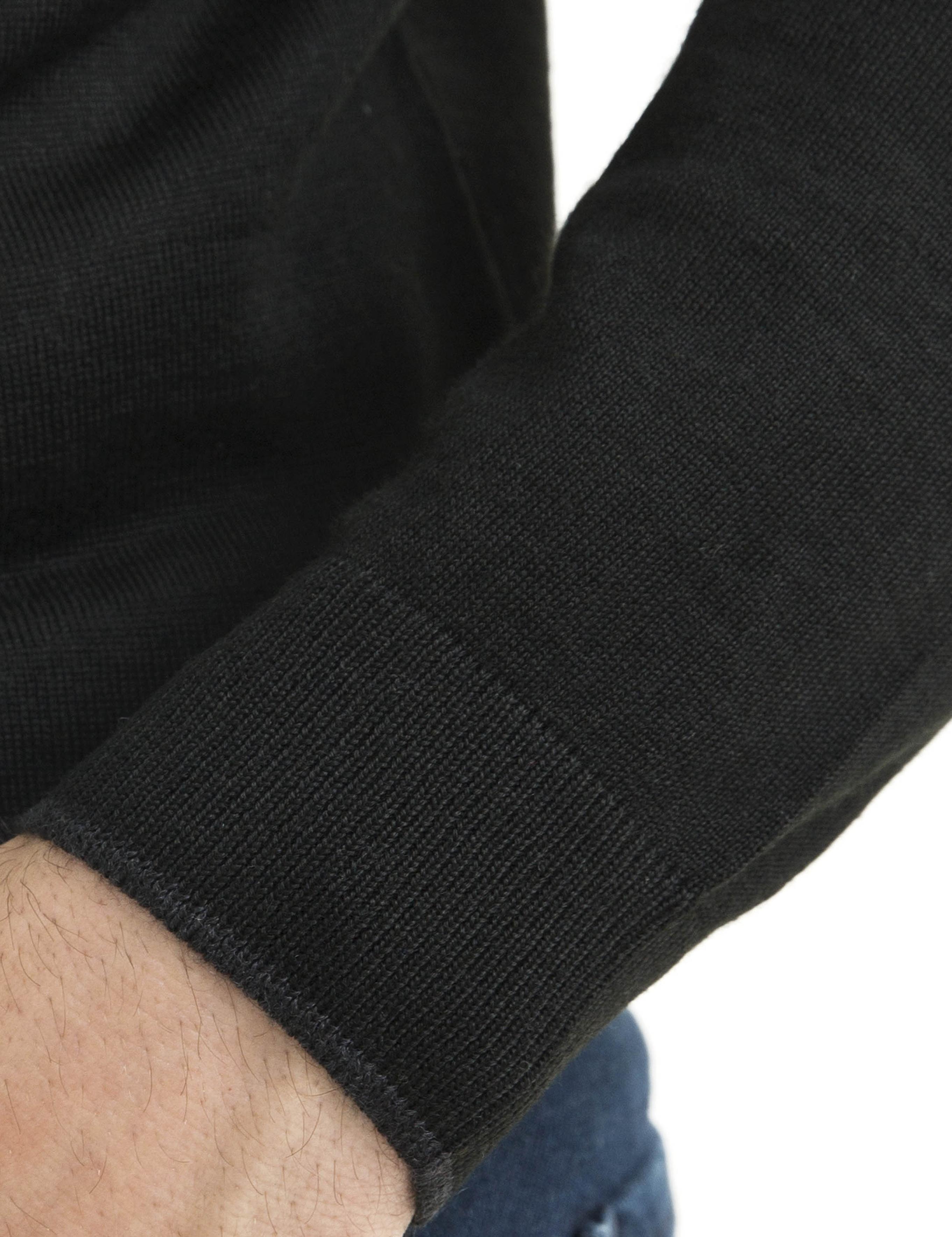 Siyah Slim Fit Tam Balıkçı Yaka Basic Triko Kazak