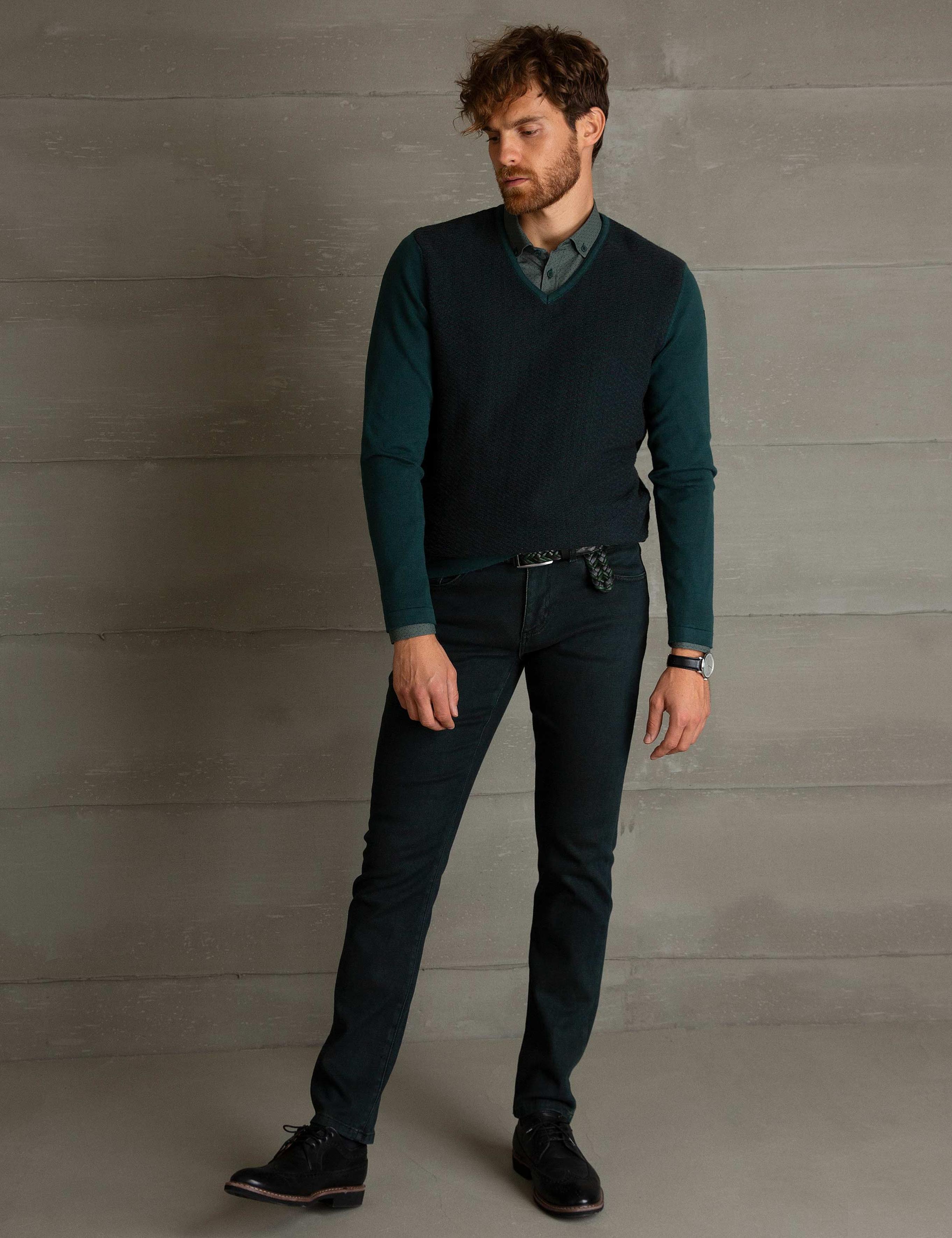 Yeşil Slim Fit Kazak