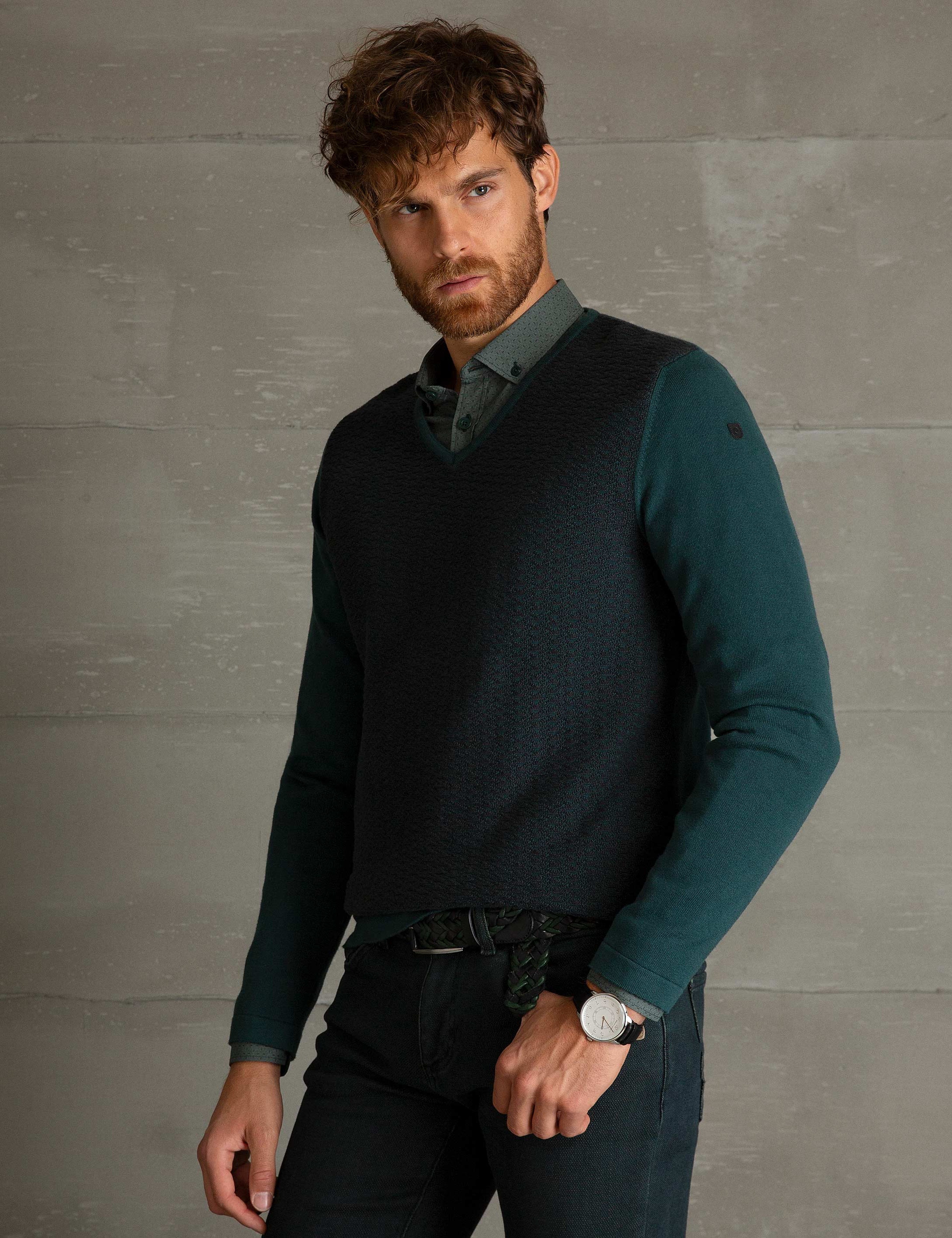Yeşil Slim Fit Kazak