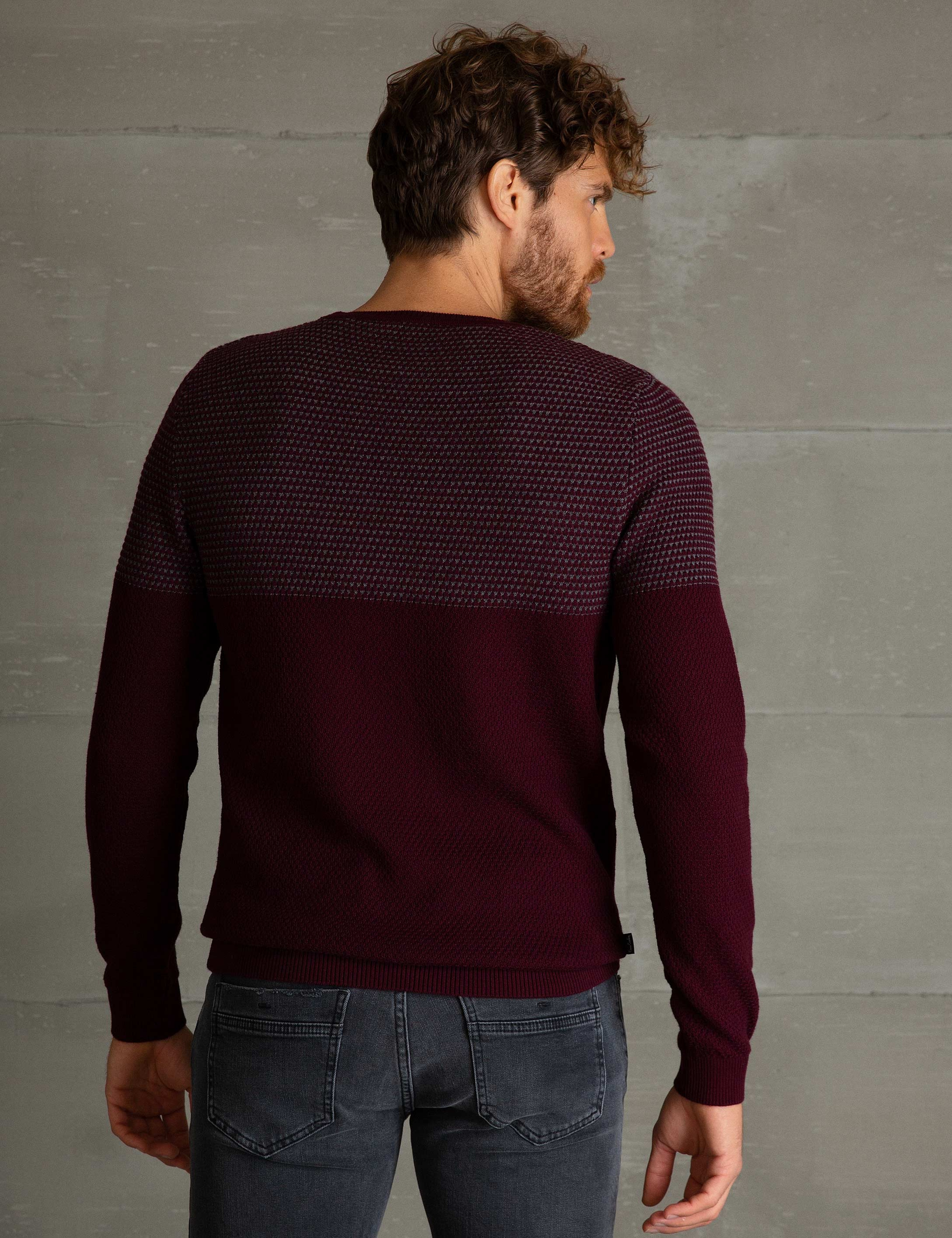 Bordo Slim Fit Triko Kazak