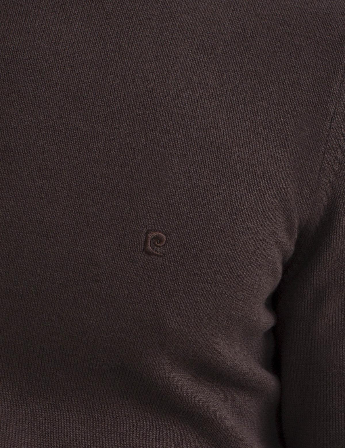 Kahverengi Slim Fit Bisiklet Yaka Basic Triko Kazak - 50194202021