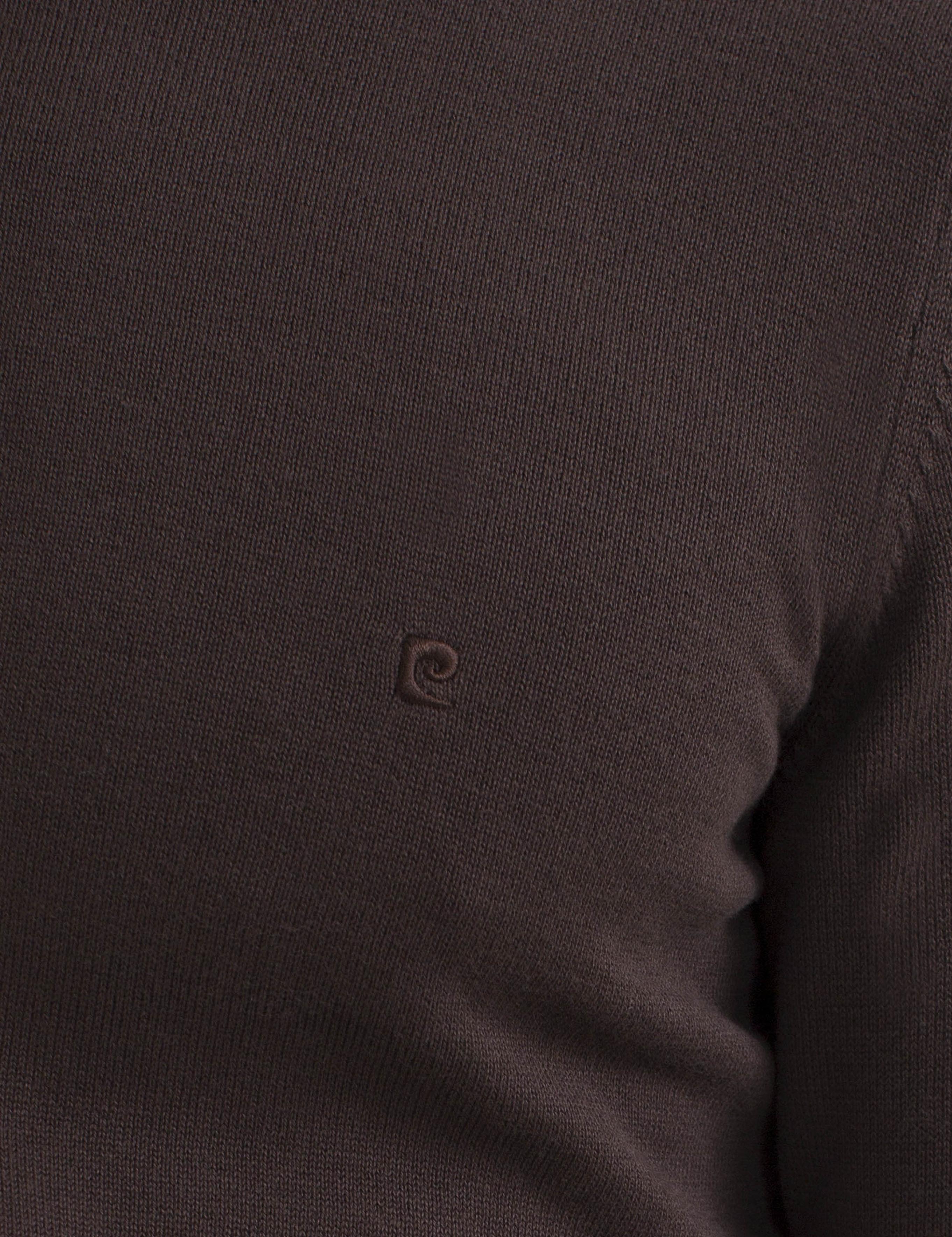 Kahverengi Slim Fit Bisiklet Yaka Basic Triko Kazak