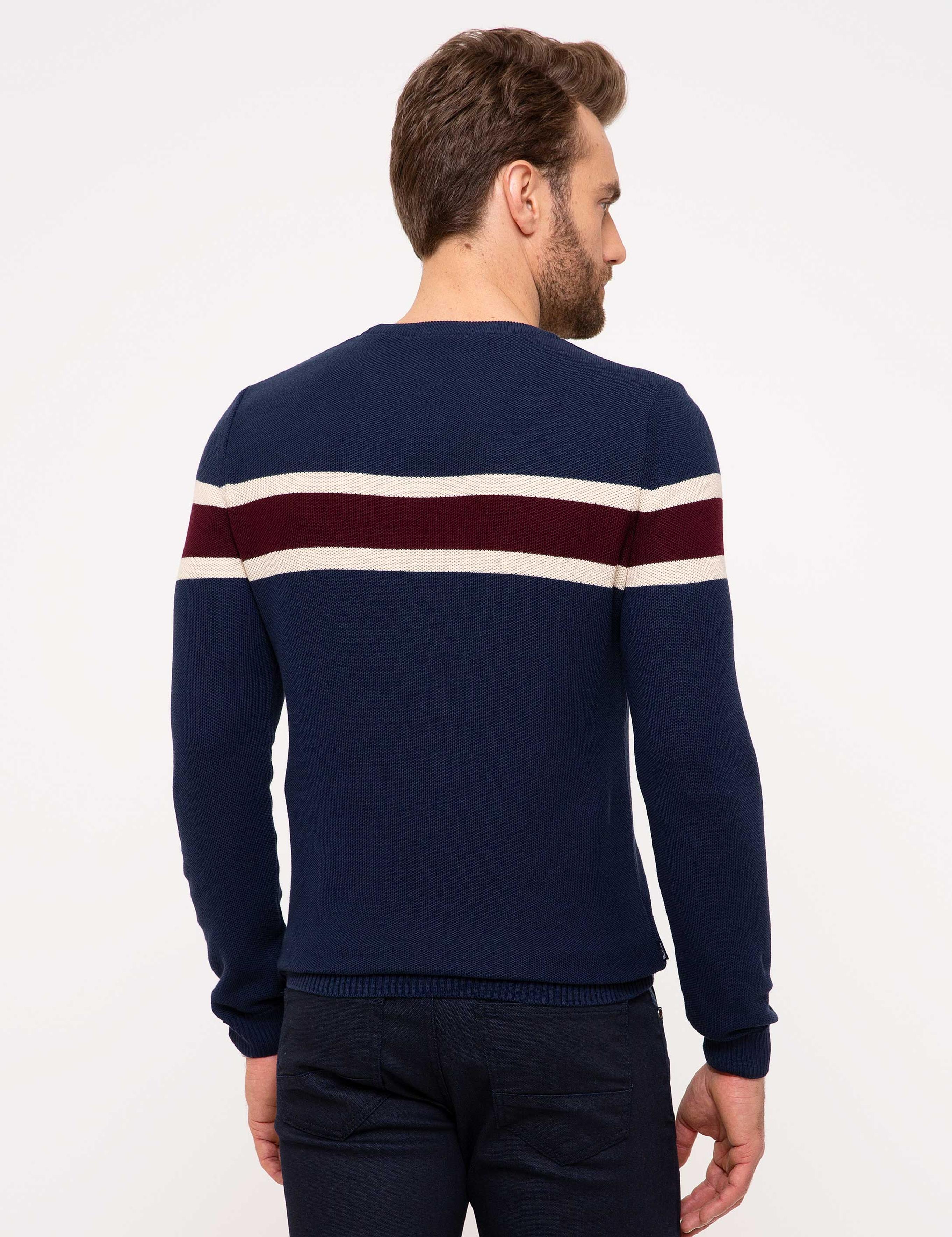 Lacivert Slim Fit Kazak