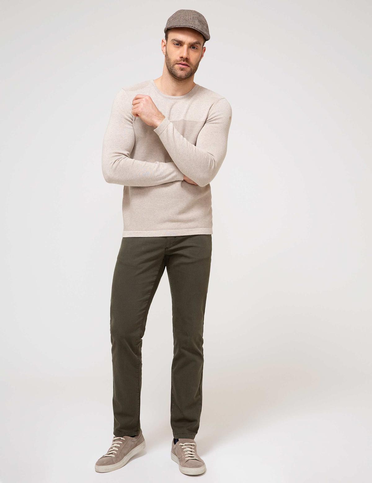 Bej Slim Fit Triko Kazak - 50208706017