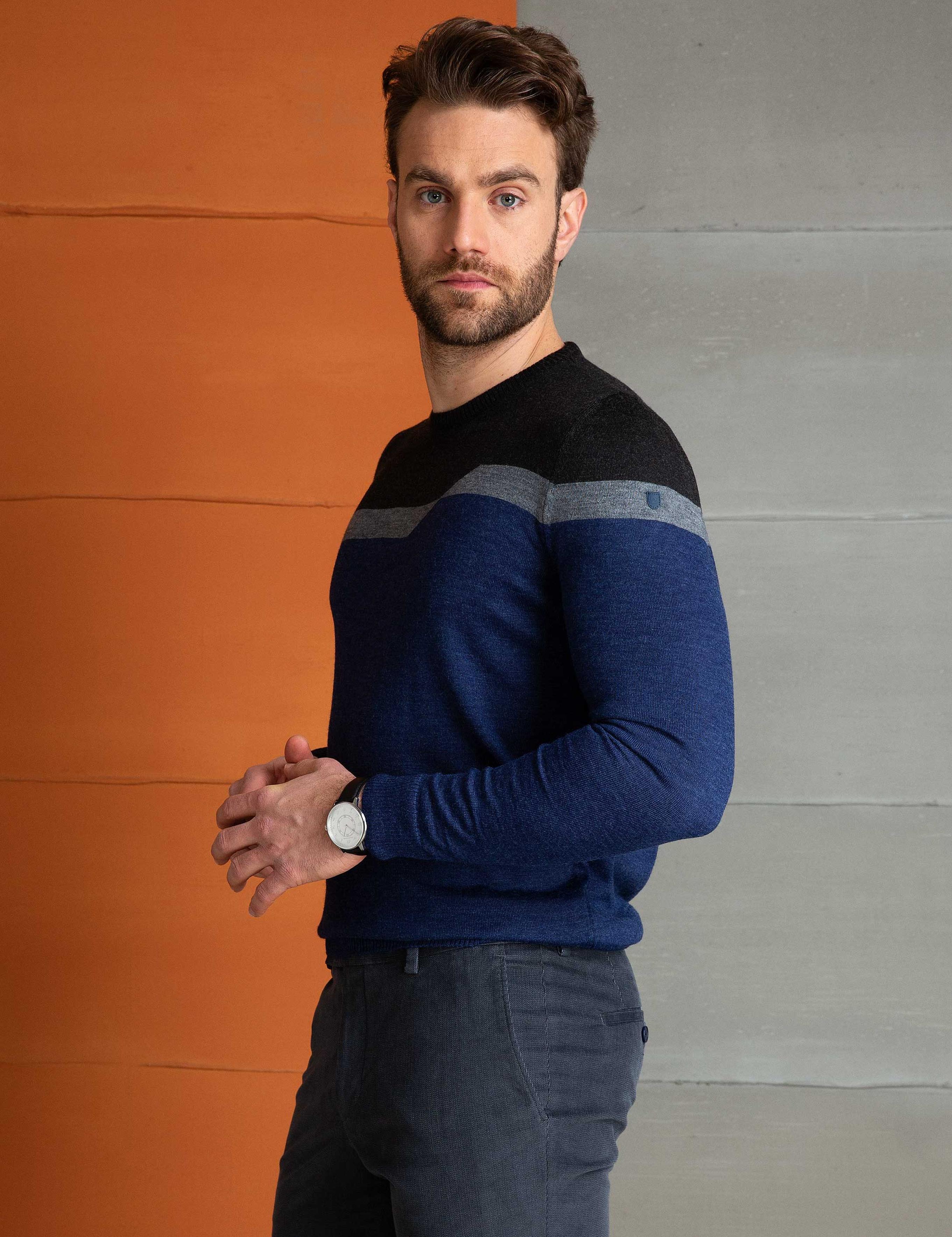 İndigo Slim Fit Bisiklet Yaka Triko Kazak