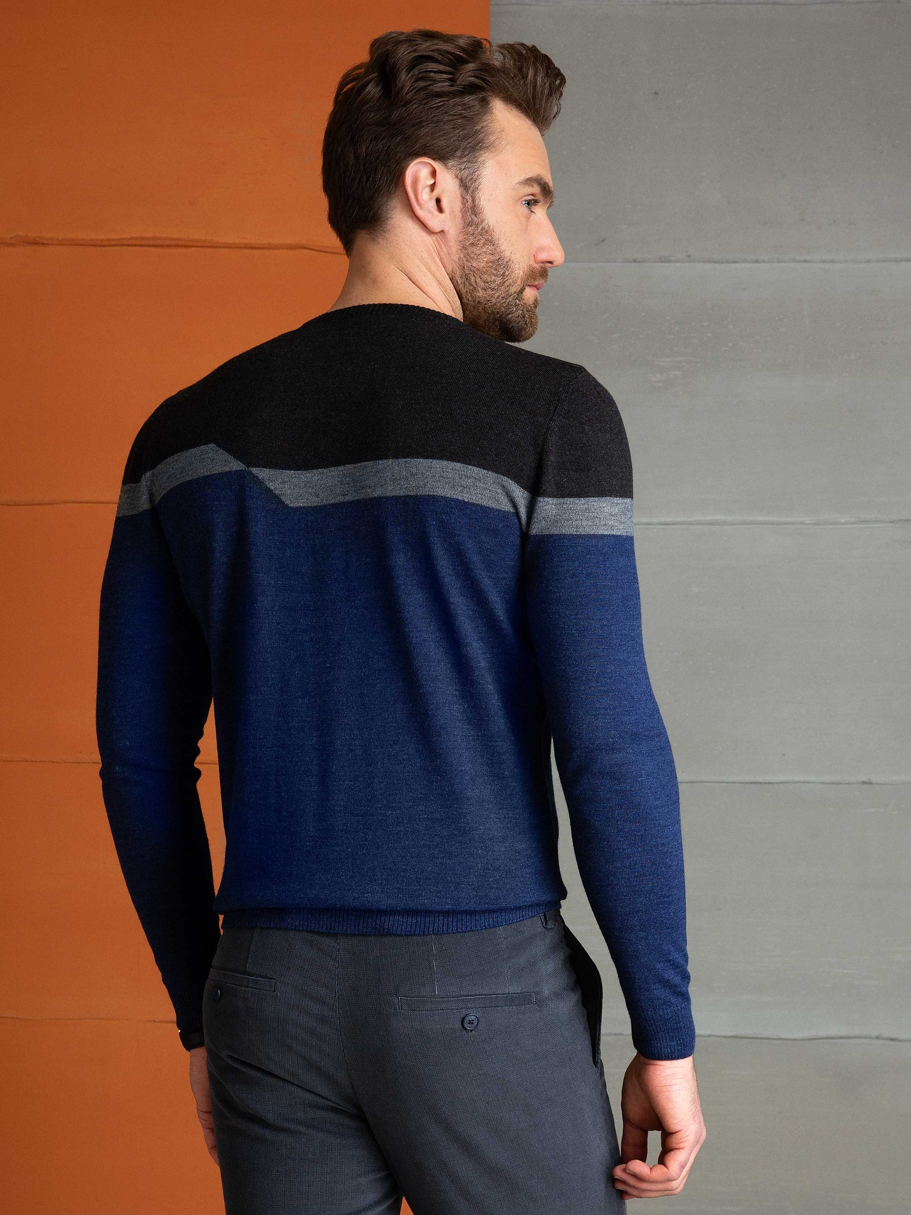 İndigo Slim Fit Bisiklet Yaka Triko Kazak - Image 3